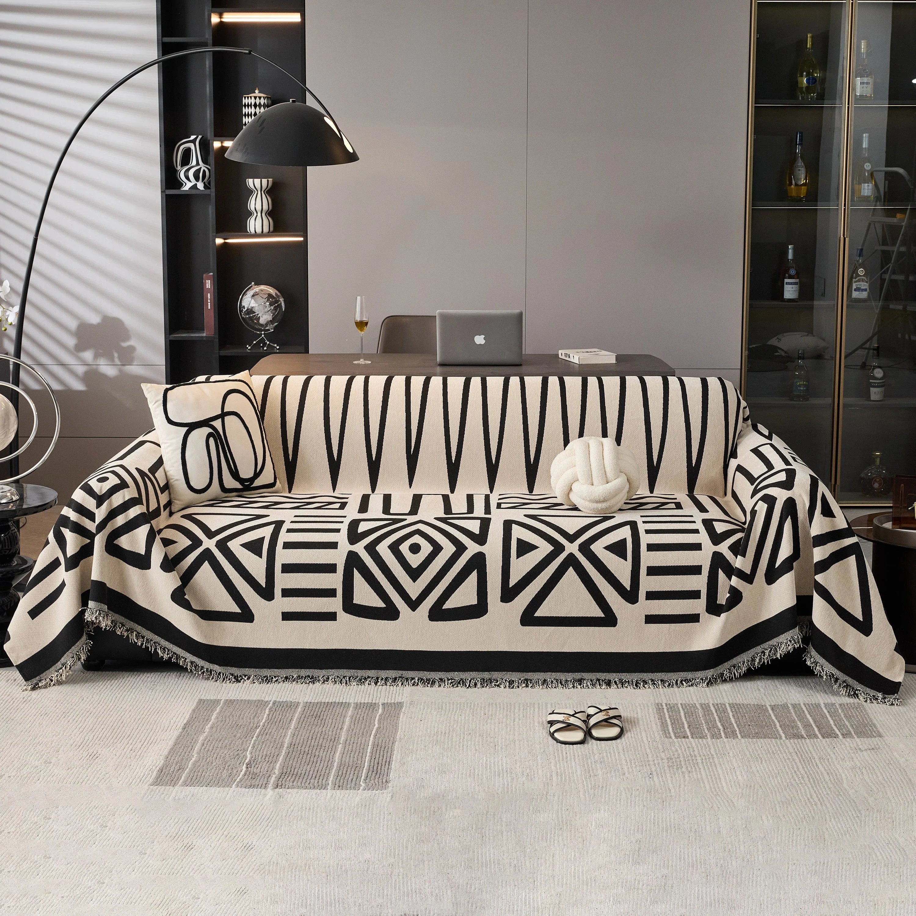 Boho Chenille Sofa Throw Covers Sectional Sofa Couch Cover Sofa Protector Covers - TaroTextile