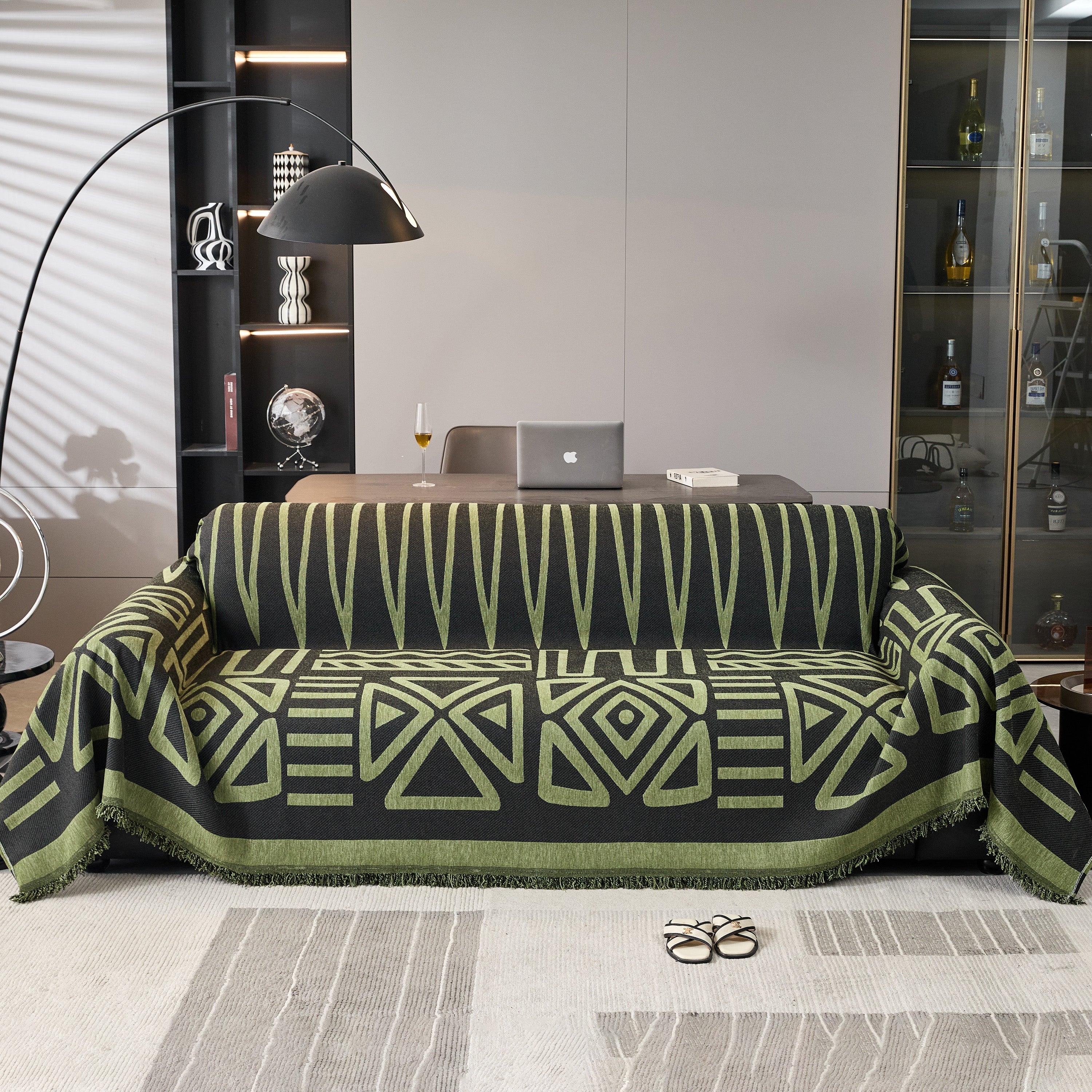 Boho Chenille Sofa Throw Covers Sectional Sofa Couch Cover Sofa Protector Covers - TaroTextile