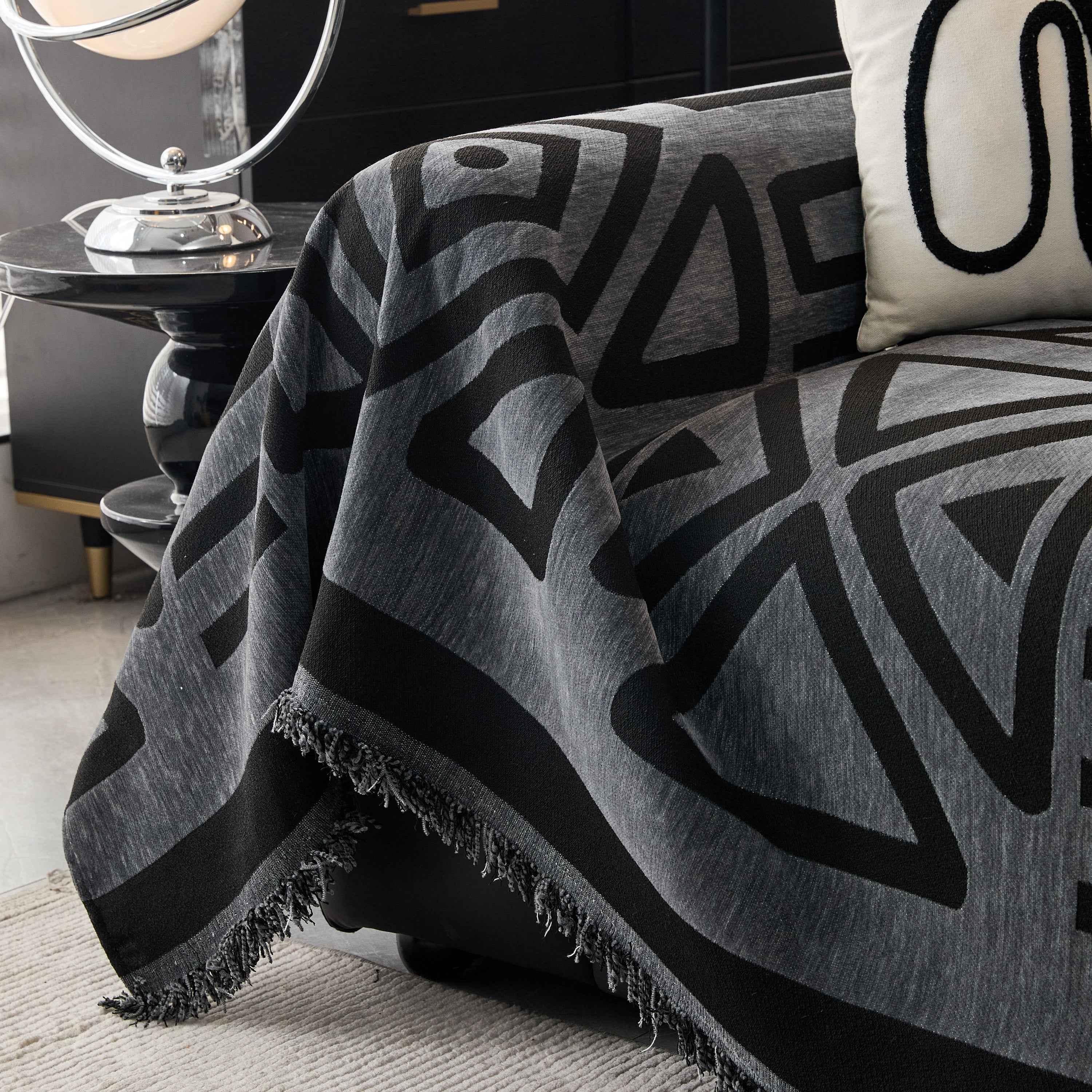 Boho Chenille Sofa Throw Covers Sectional Sofa Couch Cover Sofa Protector Covers - TaroTextile