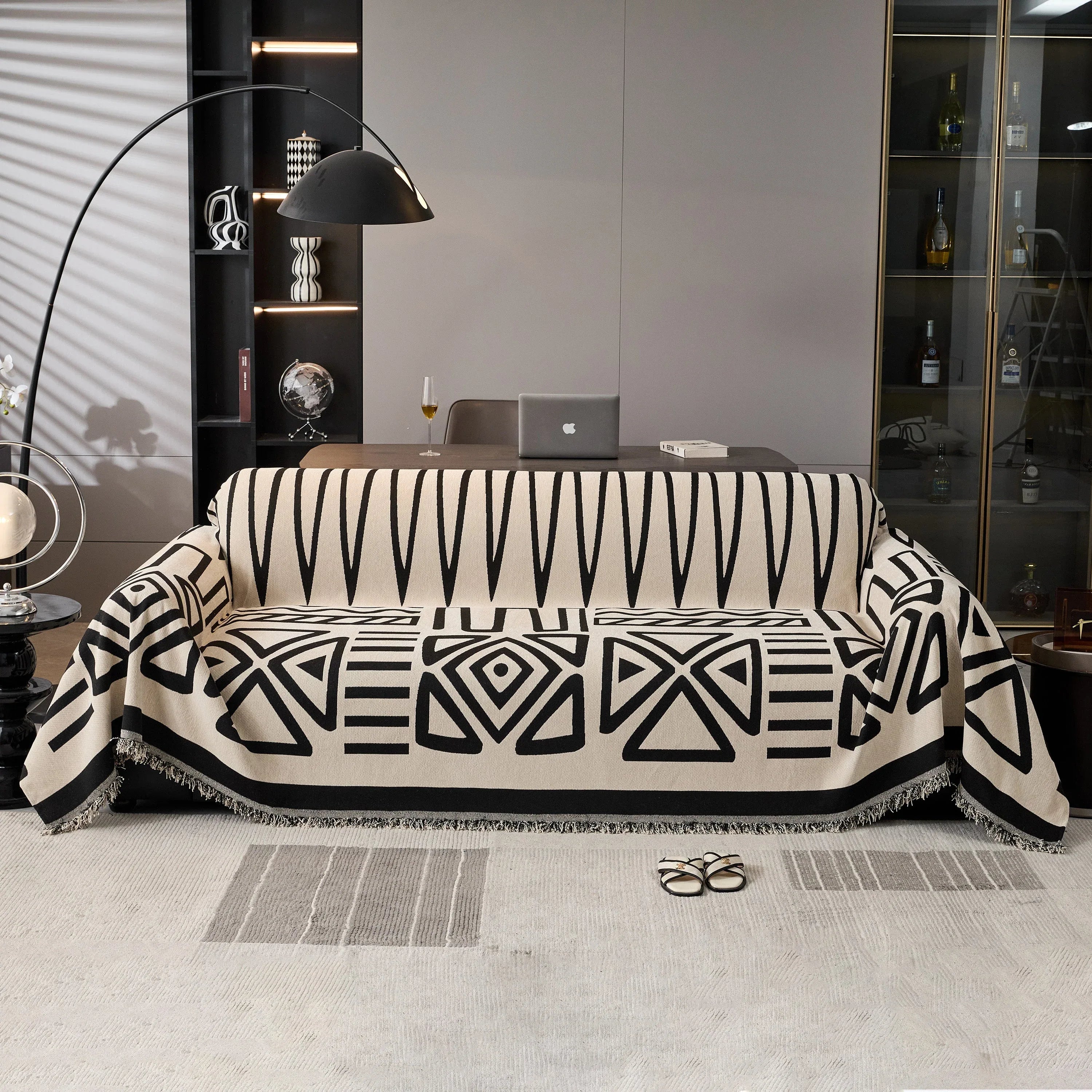 Boho Chenille Sofa Throw Covers Sectional Sofa Couch Cover Sofa Protector Covers - TaroTextile