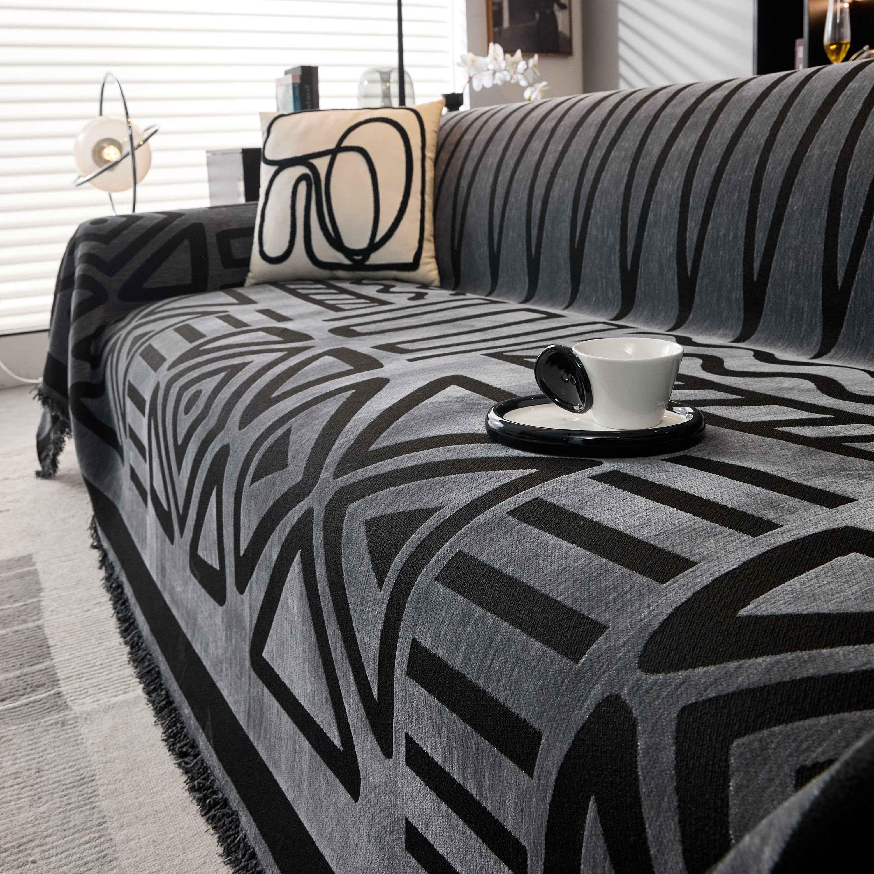 Boho Chenille Sofa Throw Covers Sectional Sofa Couch Cover Sofa Protector Covers - TaroTextile