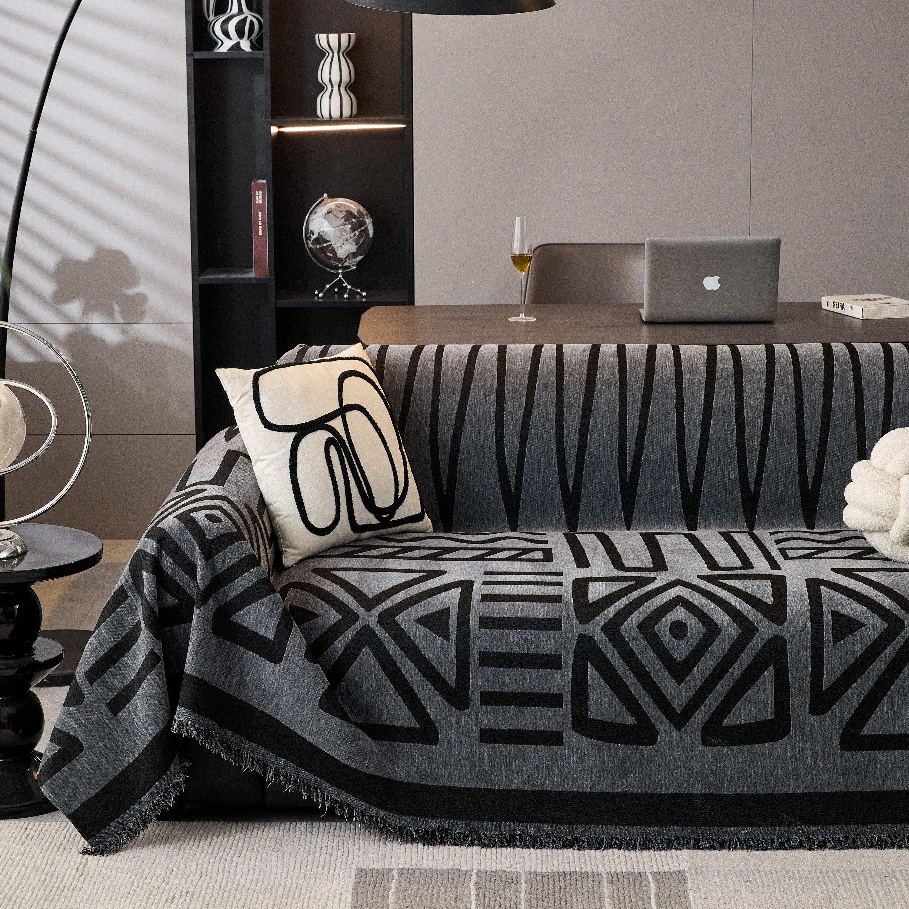 Boho Chenille Sofa Throw Covers Sectional Sofa Couch Cover Sofa Protector Covers - TaroTextile