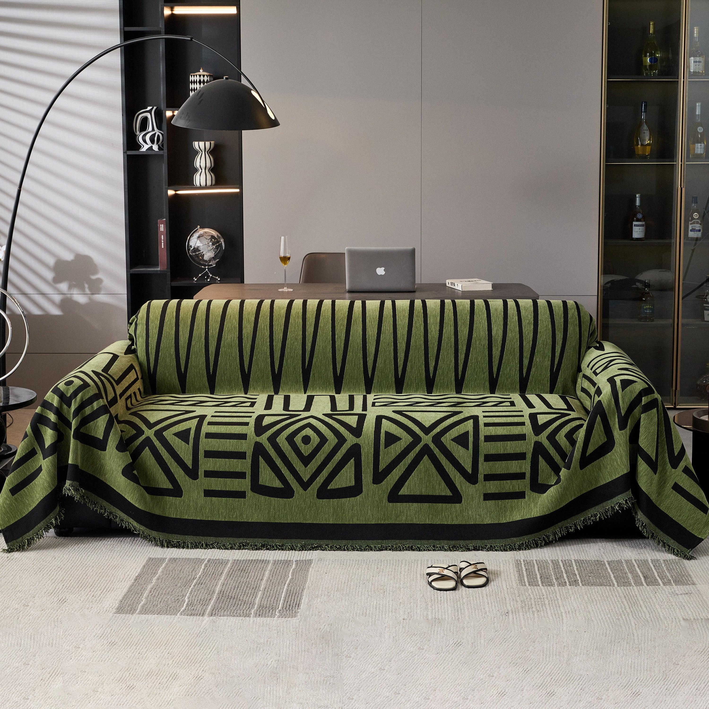 Boho Chenille Sofa Throw Covers Sectional Sofa Couch Cover Sofa Protector Covers - TaroTextile