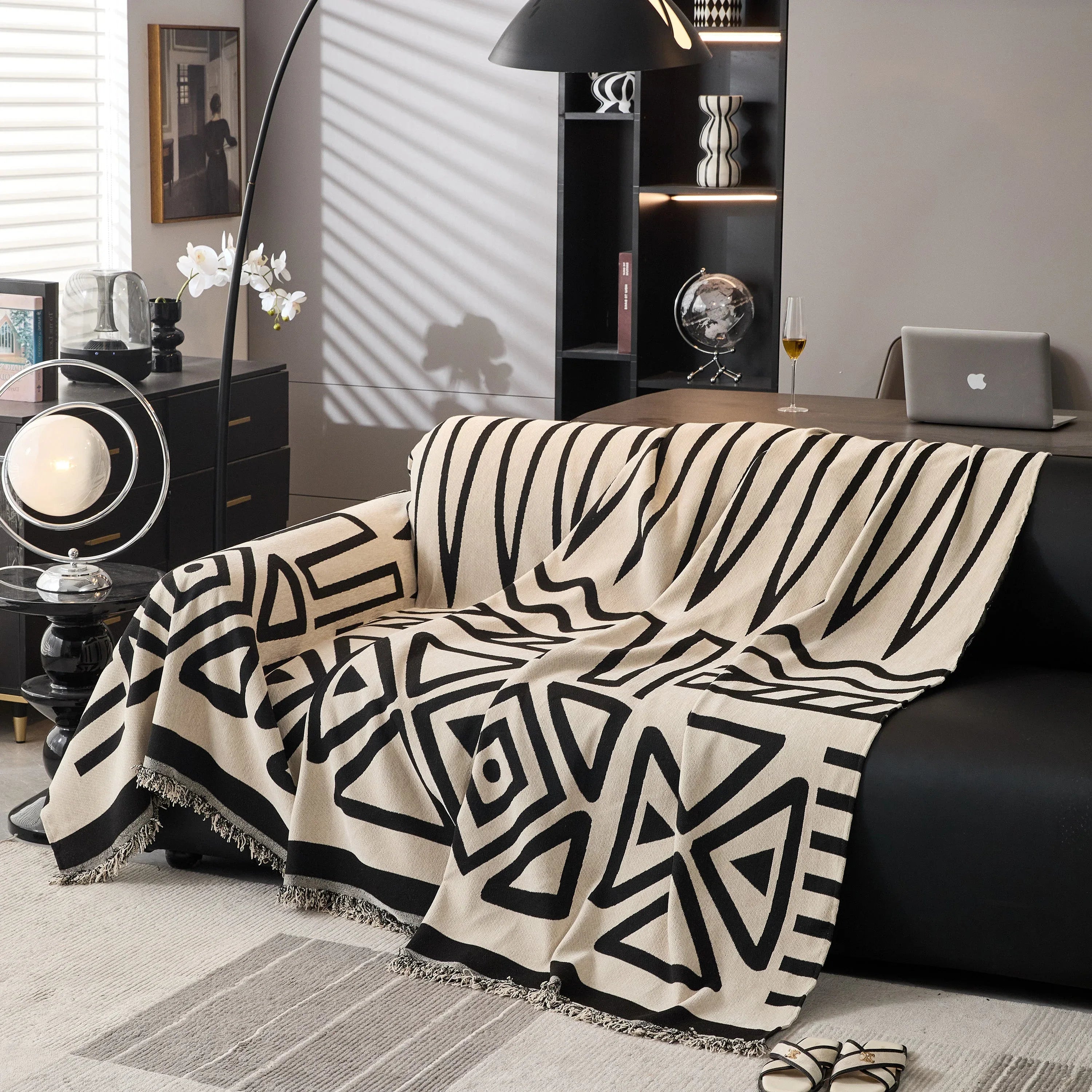 Boho Chenille Sofa Throw Covers Sectional Sofa Couch Cover Sofa Protector Covers - TaroTextile