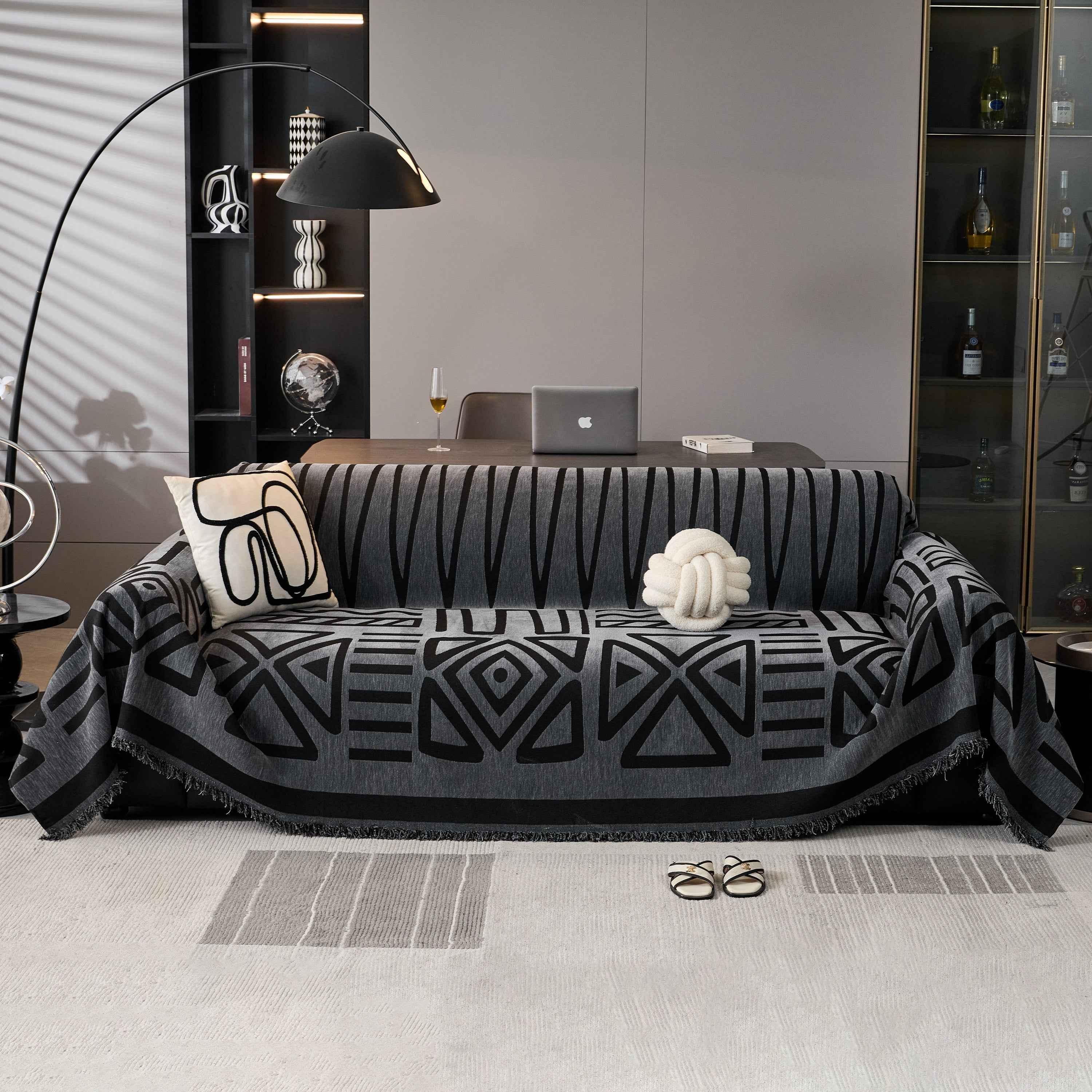 Boho Chenille Sofa Throw Covers Sectional Sofa Couch Cover Sofa Protector Covers - TaroTextile