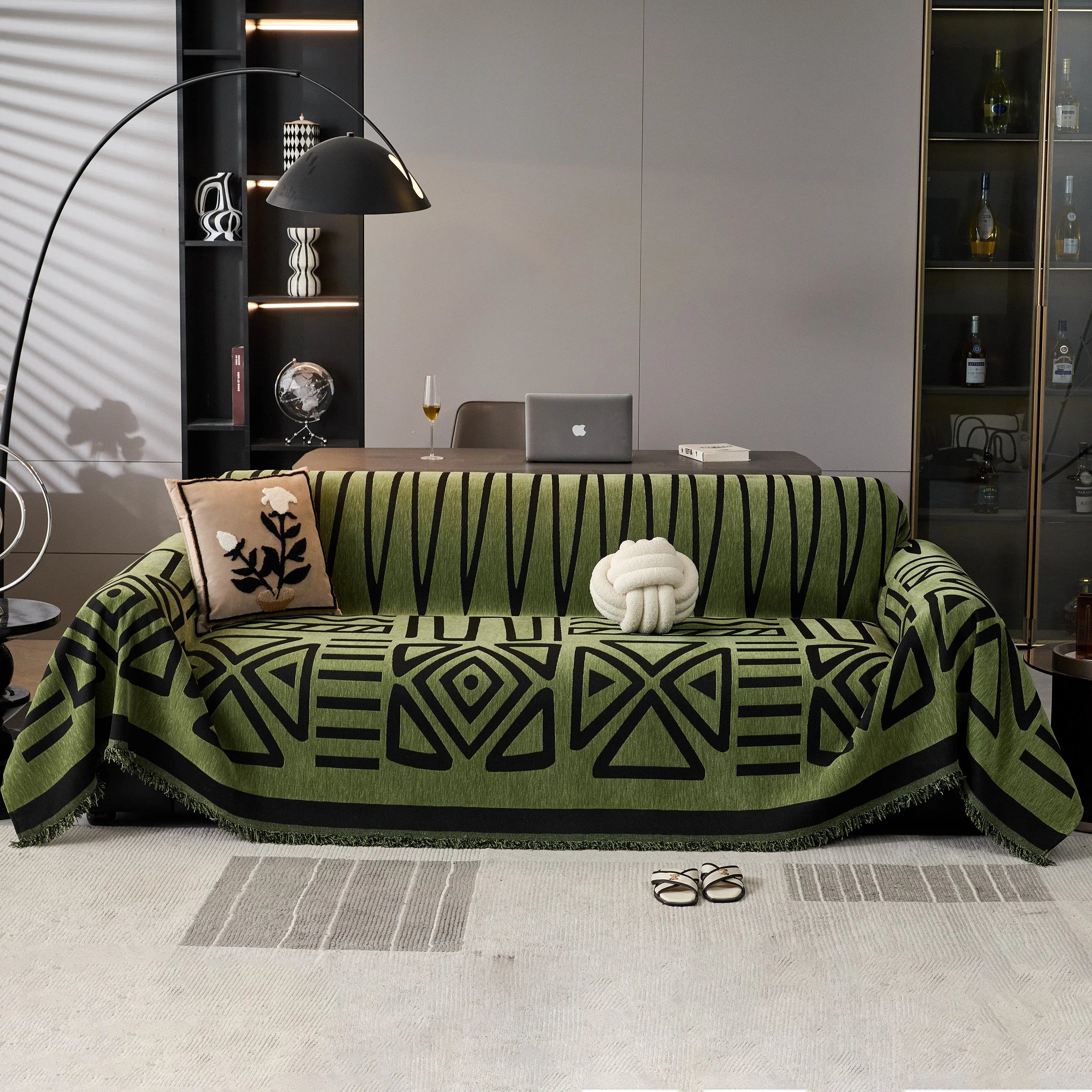 Boho Chenille Sofa Throw Covers Sectional Sofa Couch Cover Sofa Protector Covers - TaroTextile