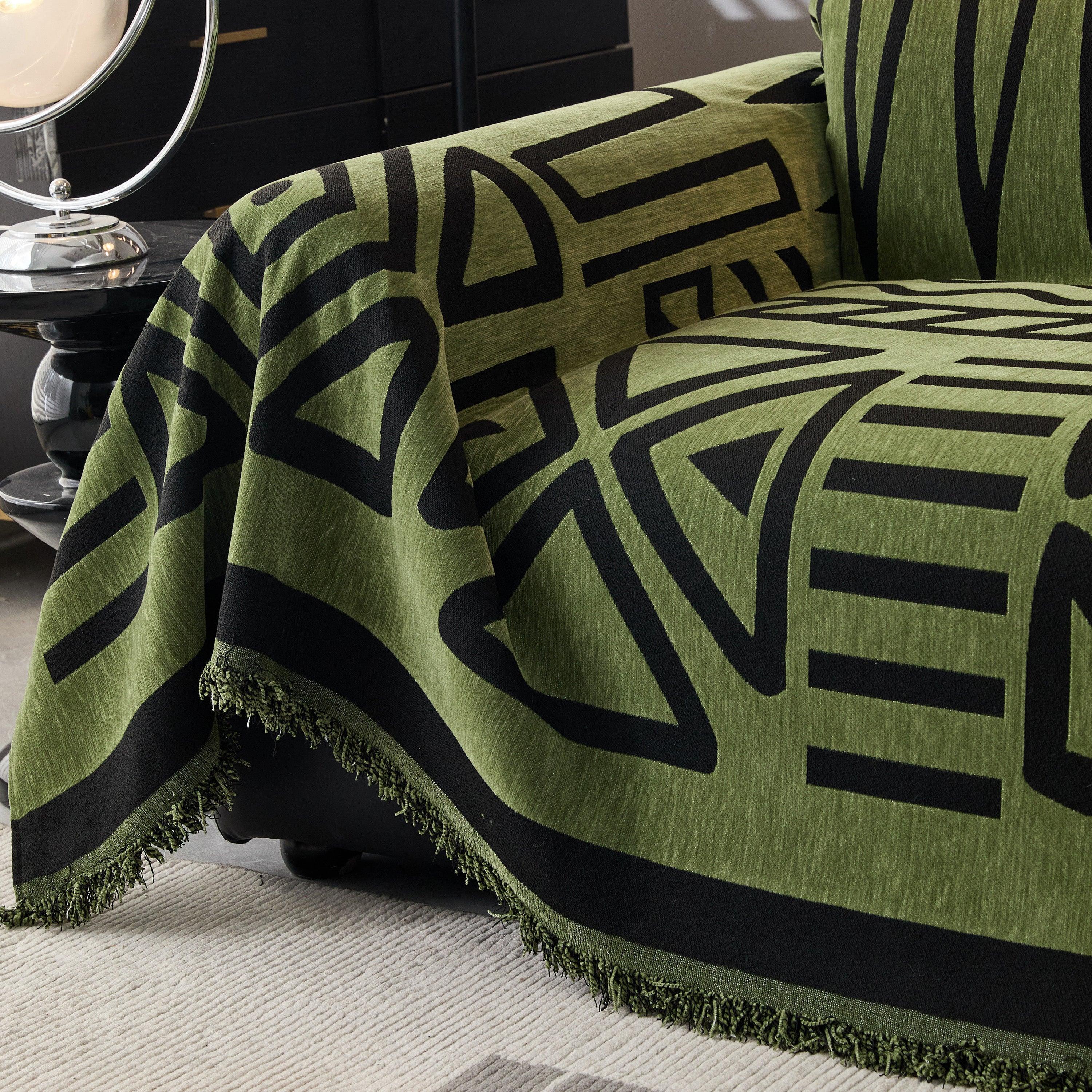 Boho Chenille Sofa Throw Covers Sectional Sofa Couch Cover Sofa Protector Covers - TaroTextile