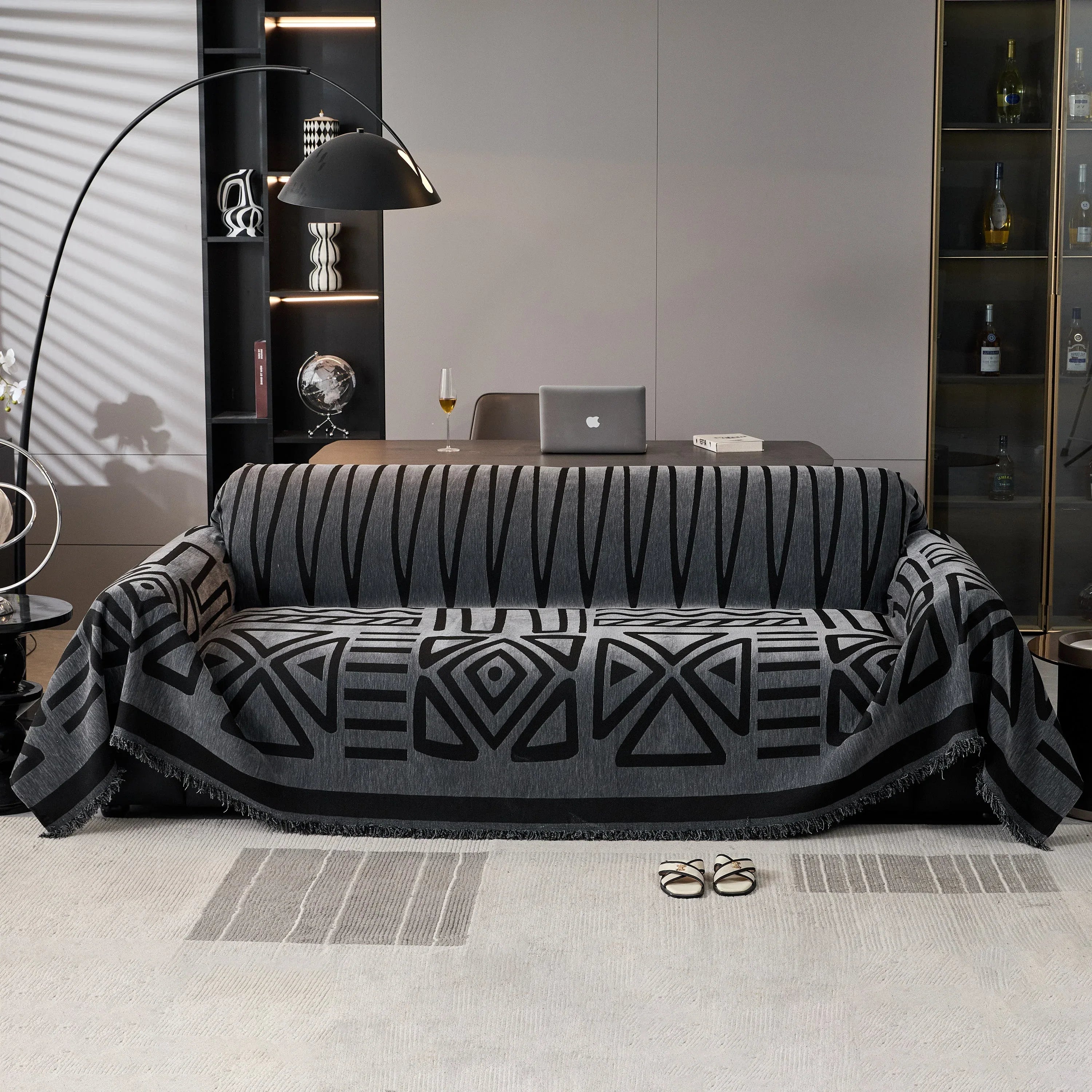 Boho Chenille Sofa Throw Covers Sectional Sofa Couch Cover Sofa Protector Covers - TaroTextile