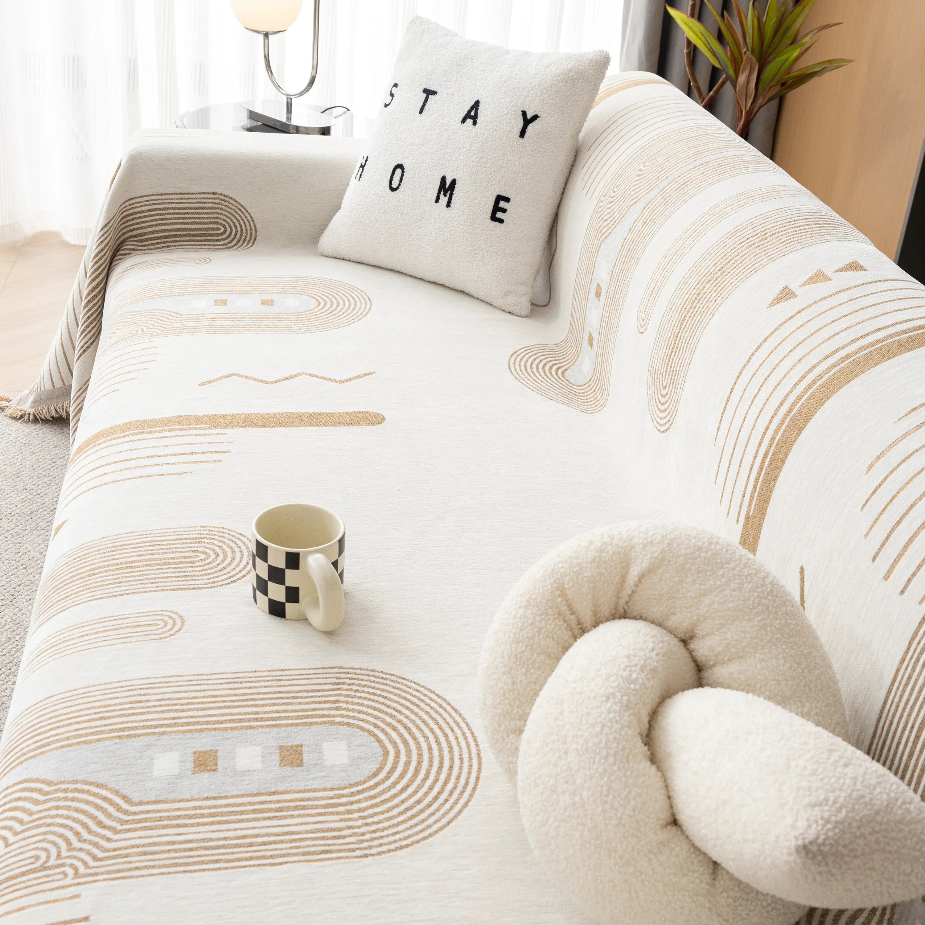 Boho Couch Throw Covers with Tassel Thick Durable Sofa Cover Blanket Furniture Slipcover Sectional - TaroTextile