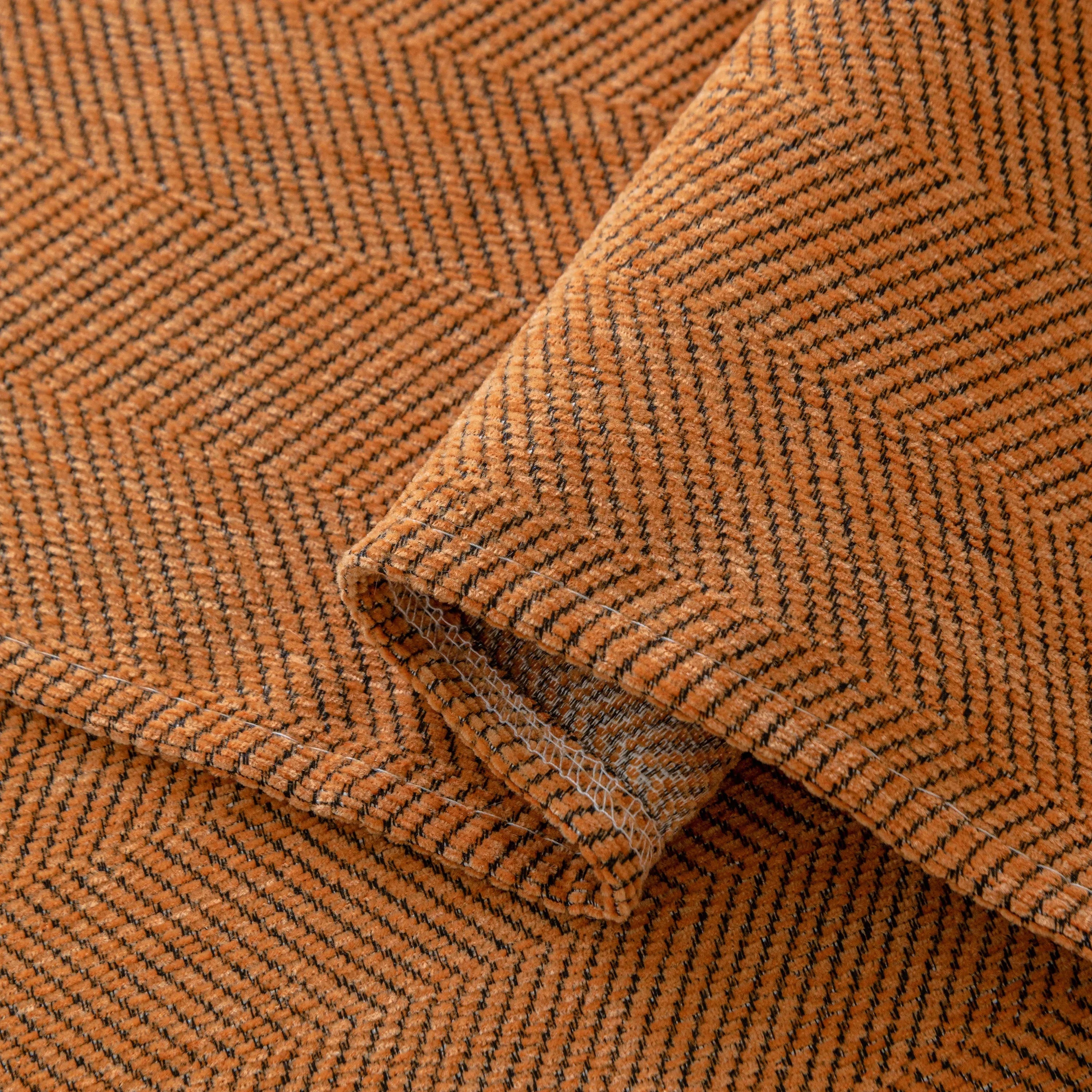 Boho Herringbone Sofa Throw Blanket with Pom Pom Tassels Stylish Furniture Slipcover - TaroTextile