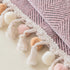 Boho Herringbone Sofa Throw Blanket with Pom Pom Tassels Stylish Furniture Slipcover - TaroTextile
