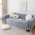 Boho Herringbone Sofa Throw Blanket with Pom Pom Tassels Stylish Furniture Slipcover - TaroTextile