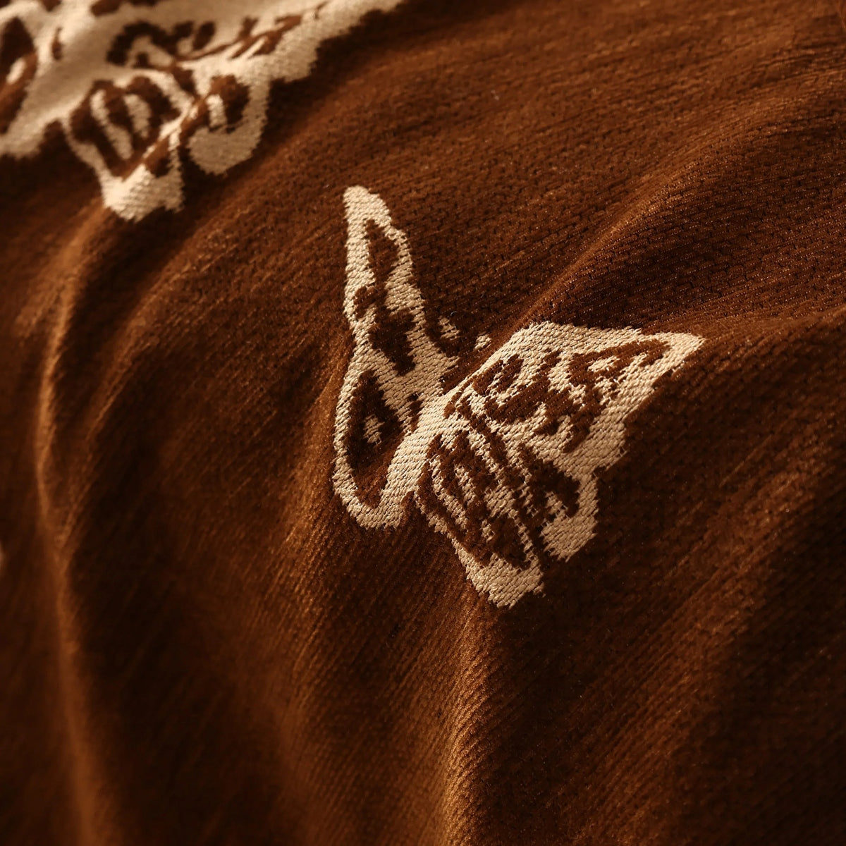 Butterfly Jacquard Soft Couch Blankets Cover for Couch Reversible Modern Sofa Slipcover Throw Covers - TaroTextile