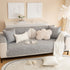 Embossed Leaf Cotton Quilted Sofa Cover Non-Slip Couch Protector with Thick Padding