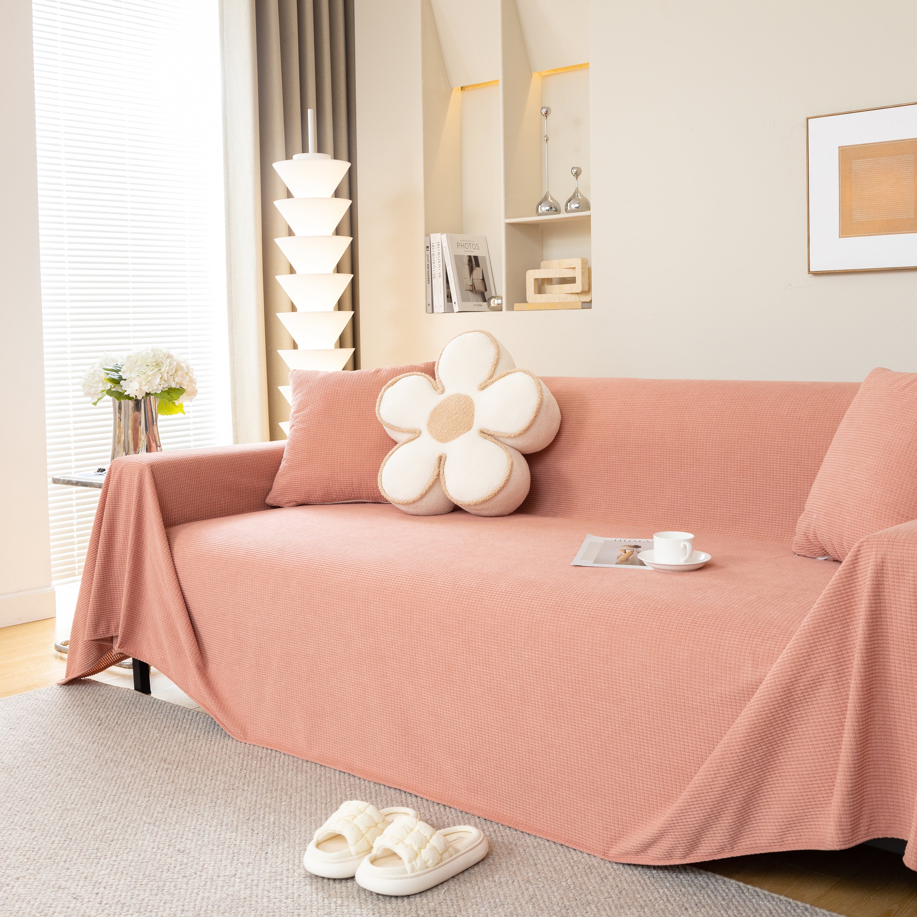 Waterproof Soft Cotton Plush Couch Cover Blanket, Extra Large Furniture Decoration Cover Sofa Slipcovers