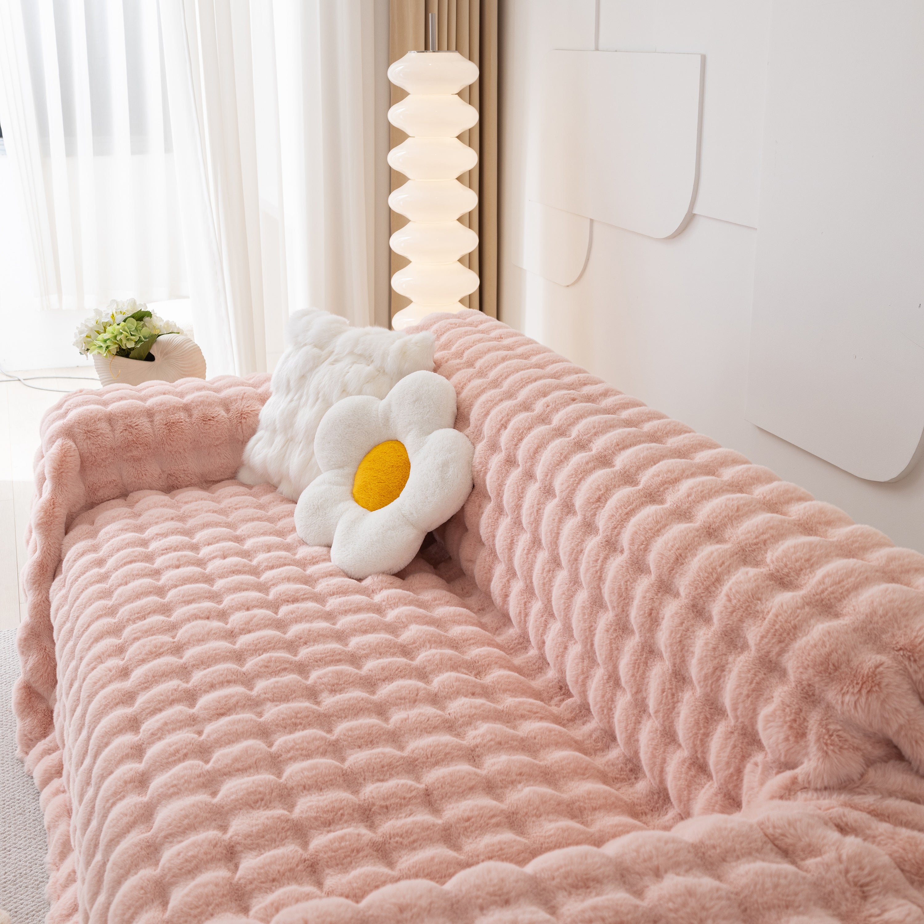Faux Rabbit Fur Throws for Sofas, Stylish Throw Blankets for Couch and Couch Throw Cover