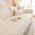 Embossed Leaf Cotton Quilted Sofa Cover Non-Slip Couch Protector with Thick Padding