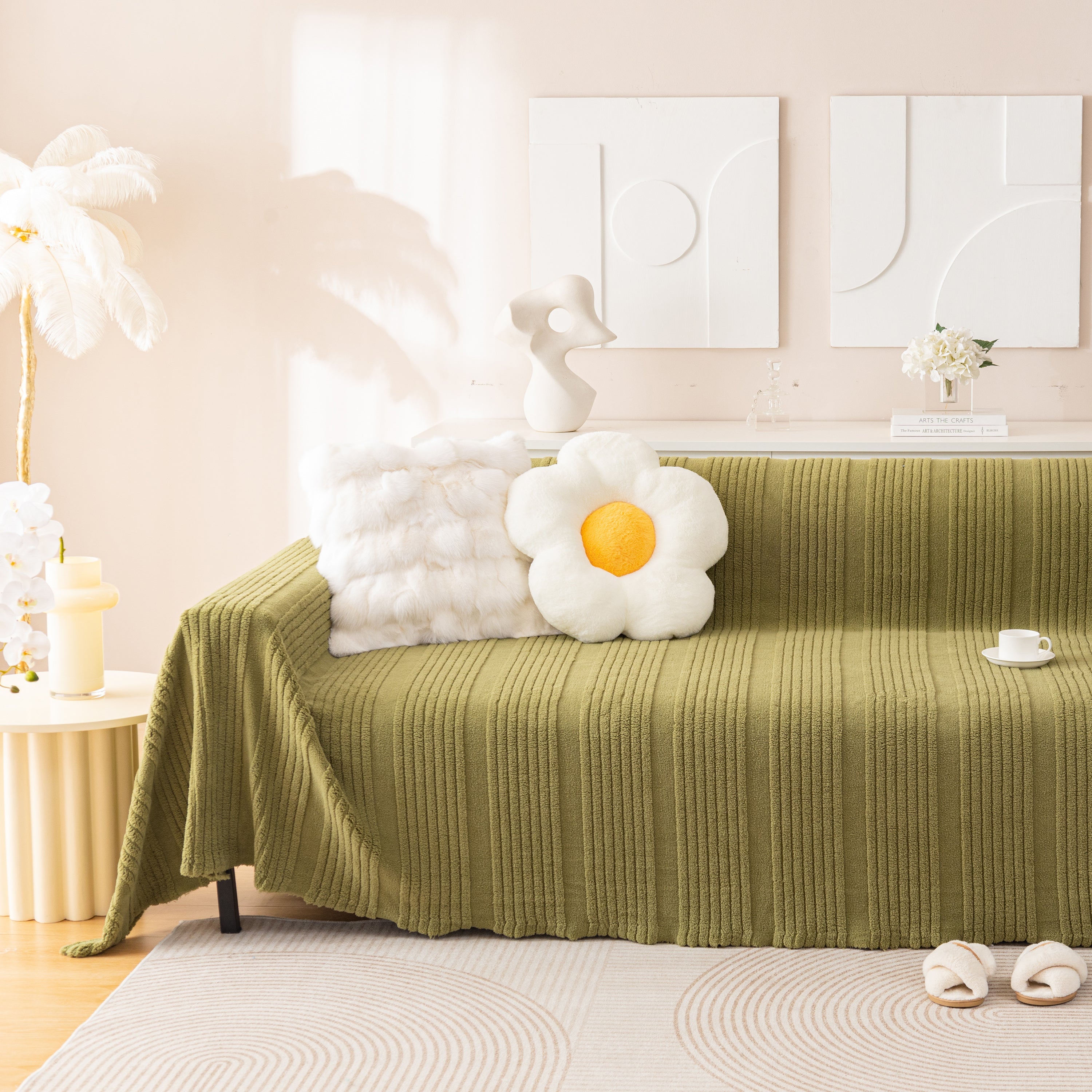 Luxury Oversized Soft Plush L Shape Couch Cover Sofa Throw Cover, Extra Large Blanket to Cover Couch
