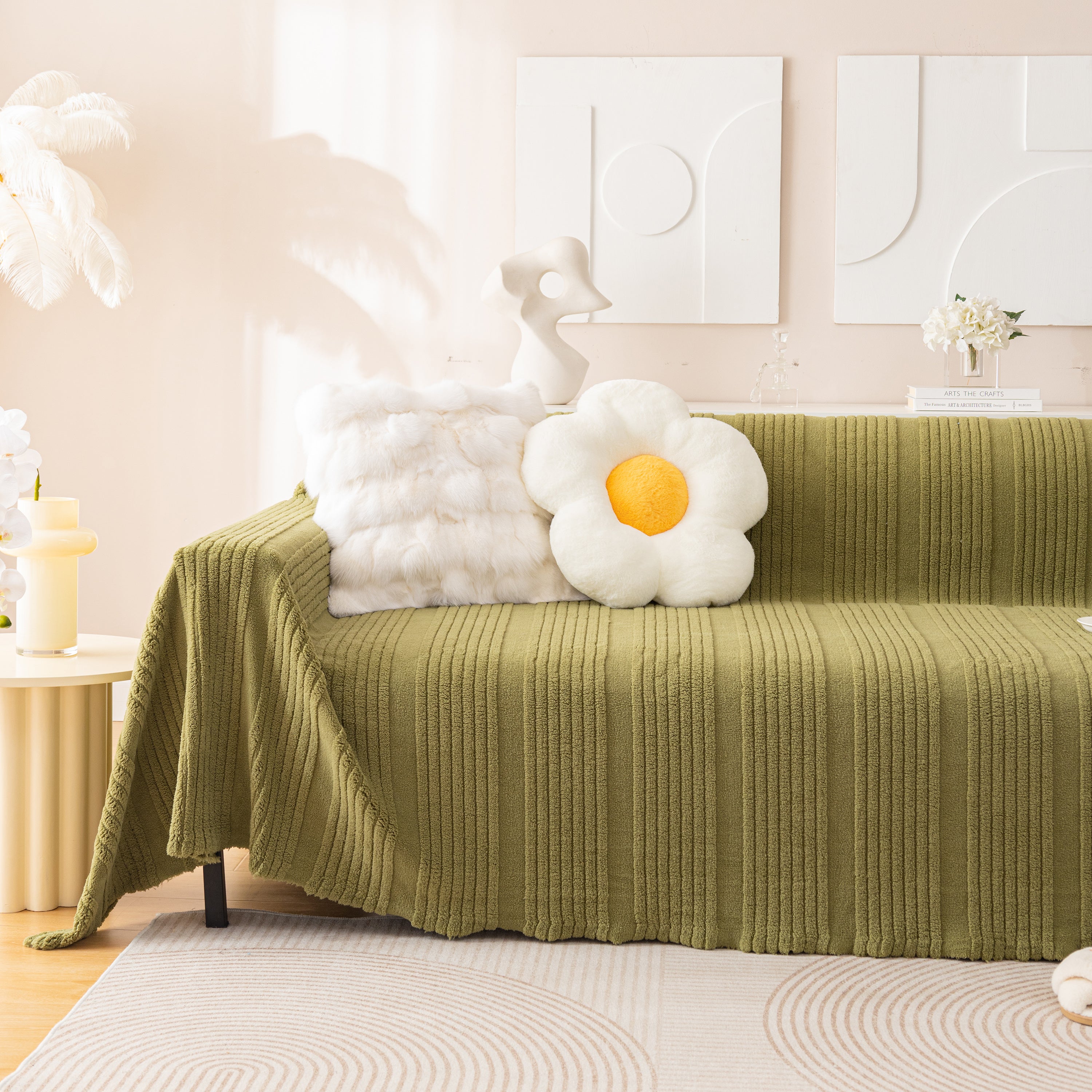 Luxury Oversized Soft Plush L Shape Couch Cover Sofa Throw Cover, Extra Large Blanket to Cover Couch