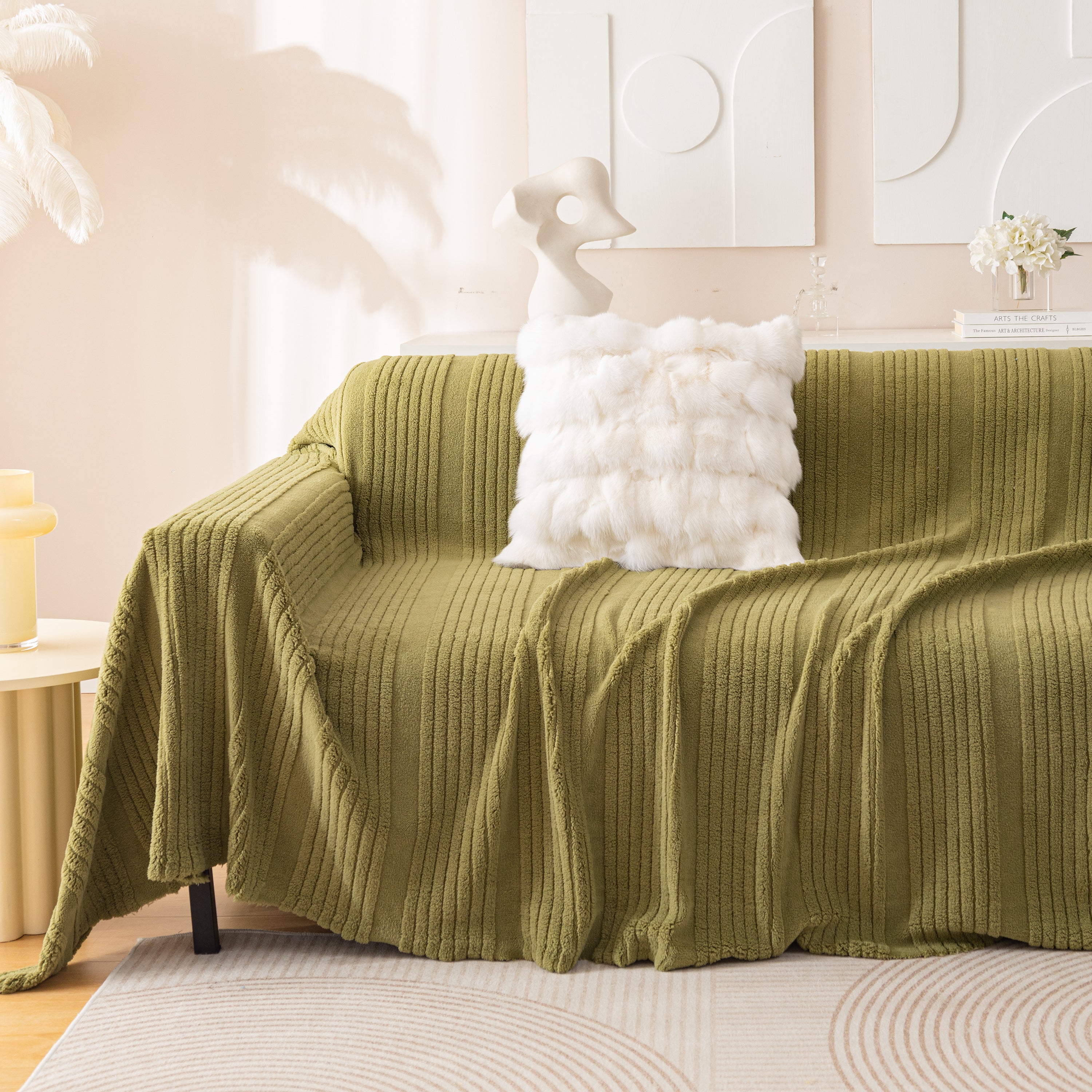 Luxury Oversized Soft Plush L Shape Couch Cover Sofa Throw Cover, Extra Large Blanket to Cover Couch