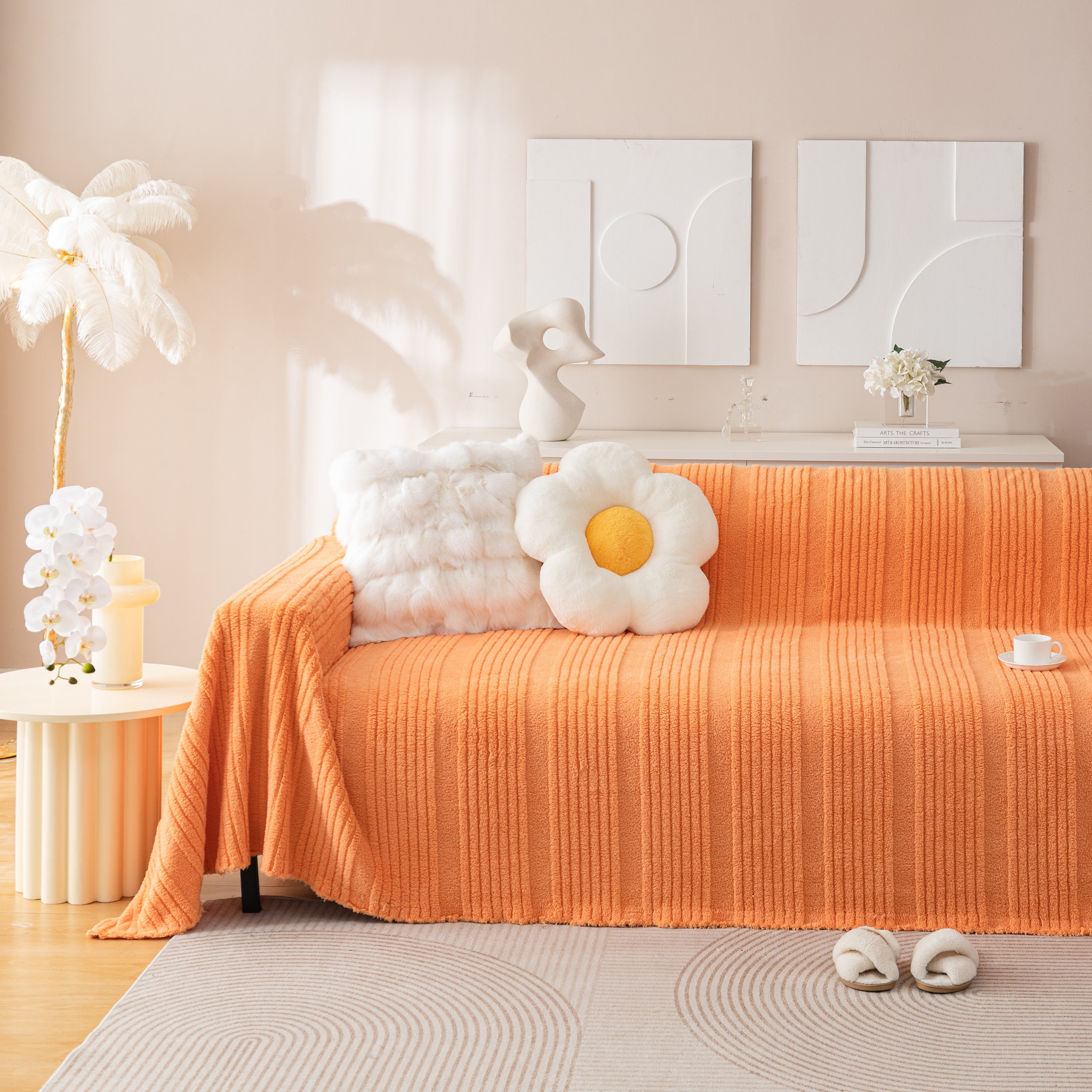 Luxury Oversized Soft Plush L Shape Couch Cover Sofa Throw Cover, Extra Large Blanket to Cover Couch