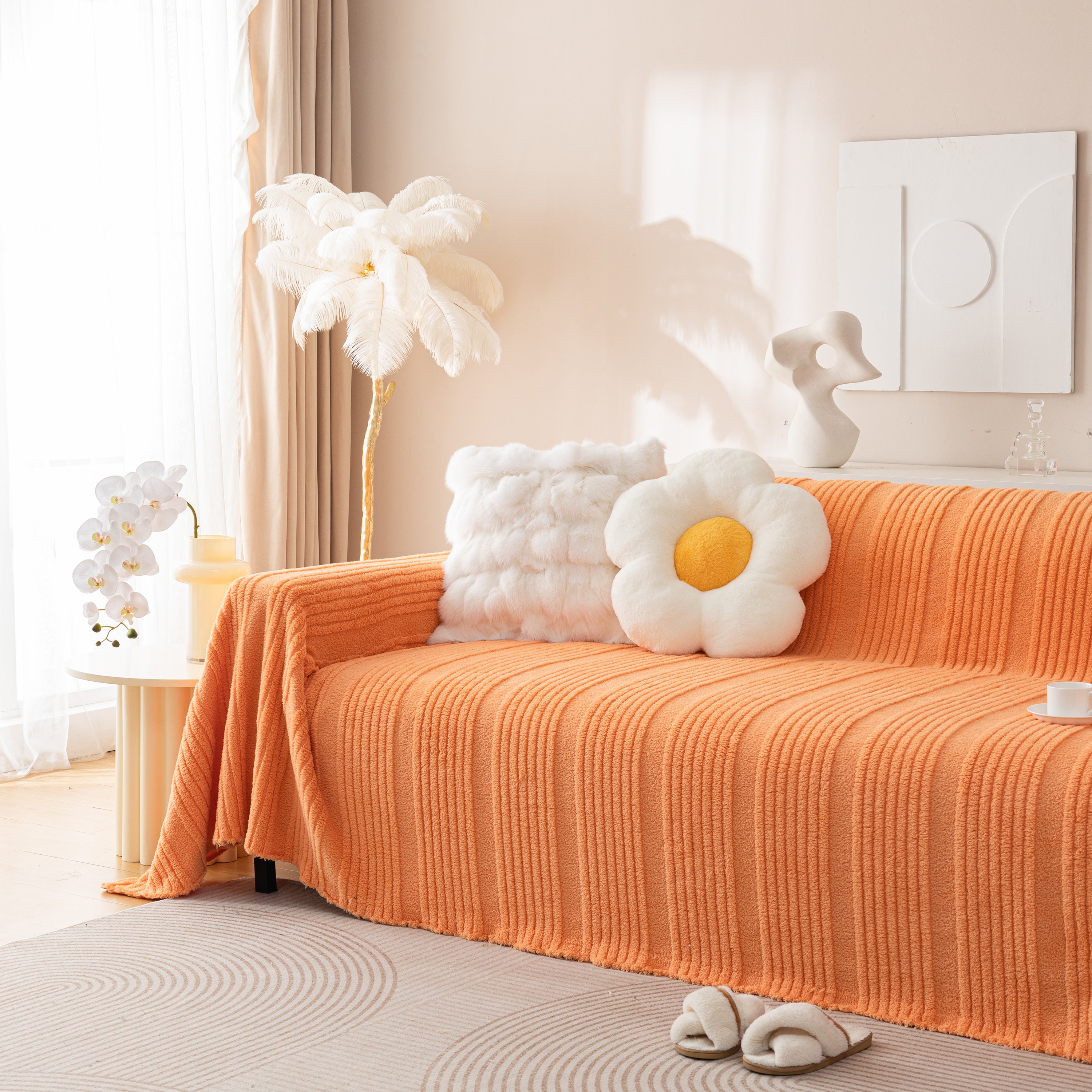 Luxury Oversized Soft Plush L Shape Couch Cover Sofa Throw Cover, Extra Large Blanket to Cover Couch