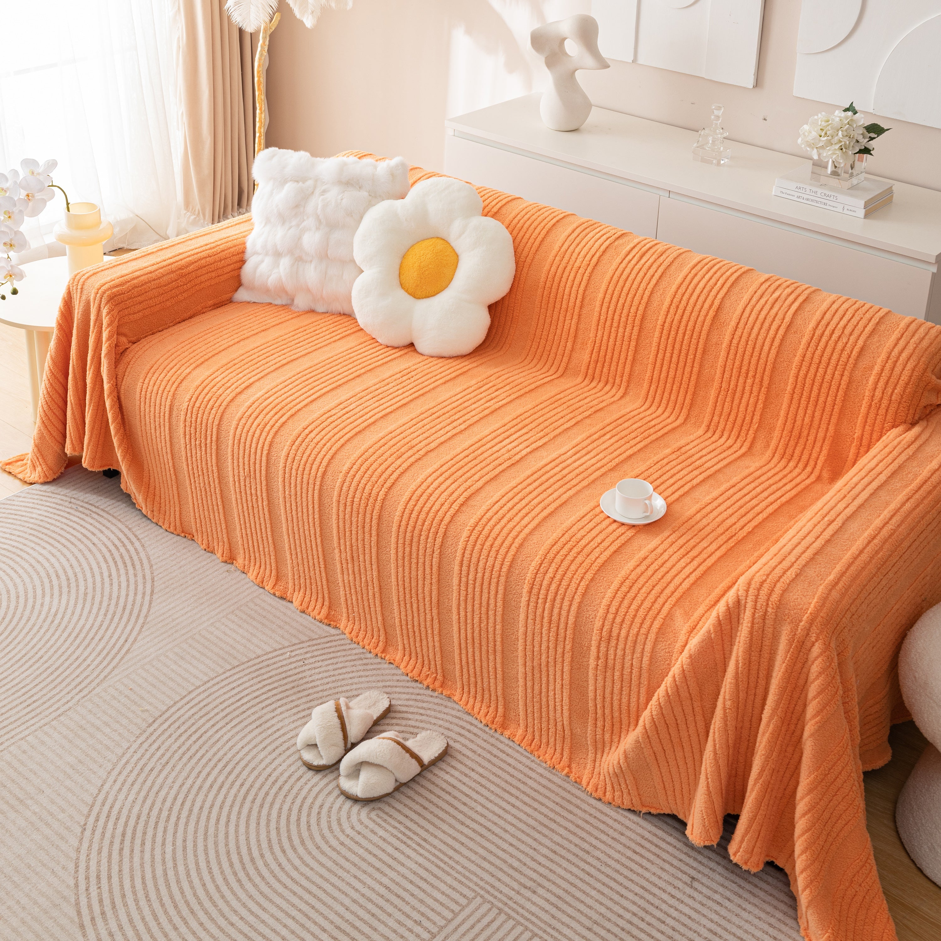 Luxury Oversized Soft Plush L Shape Couch Cover Sofa Throw Cover, Extra Large Blanket to Cover Couch