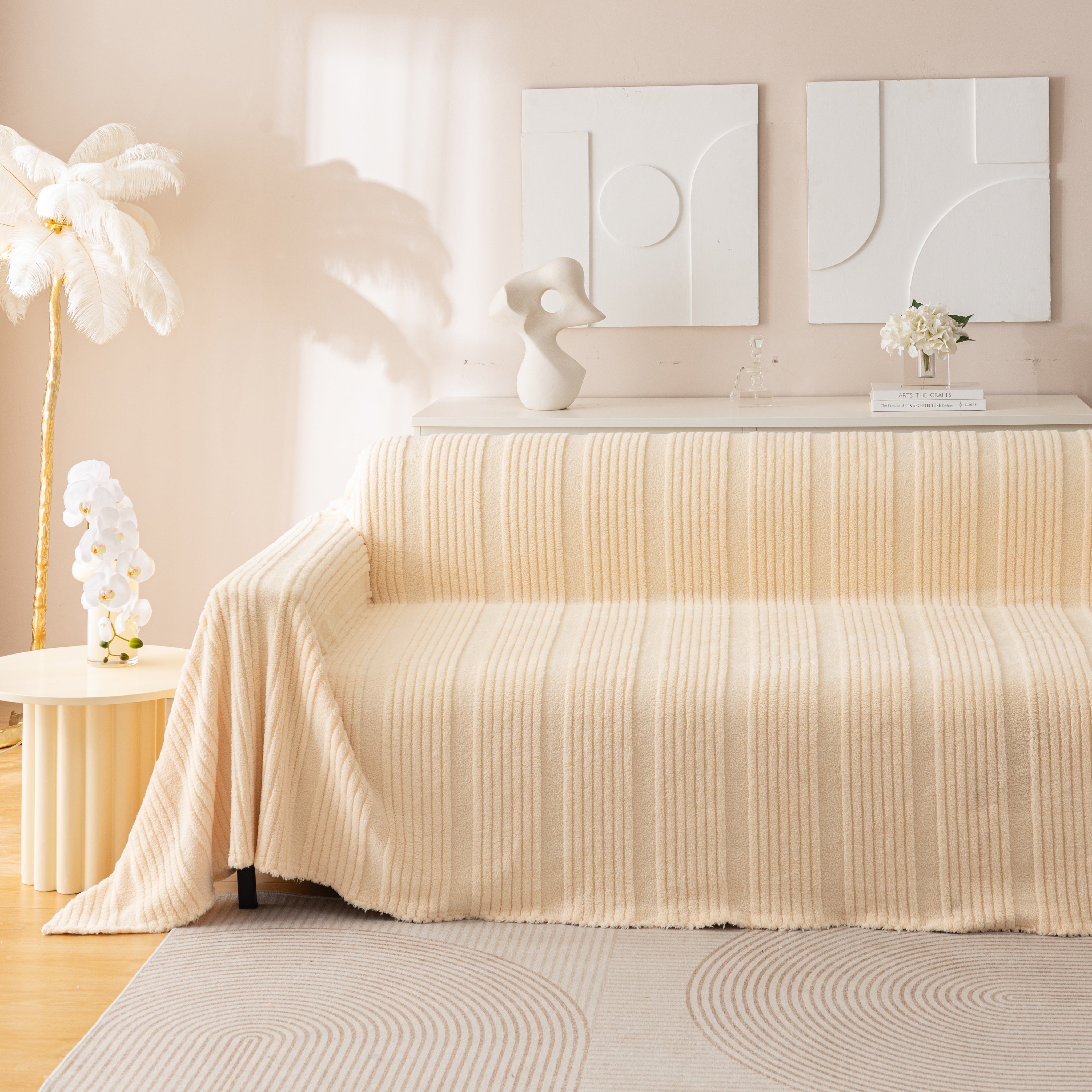 Luxury Oversized Soft Plush L Shape Couch Cover Sofa Throw Cover, Extra Large Blanket to Cover Couch