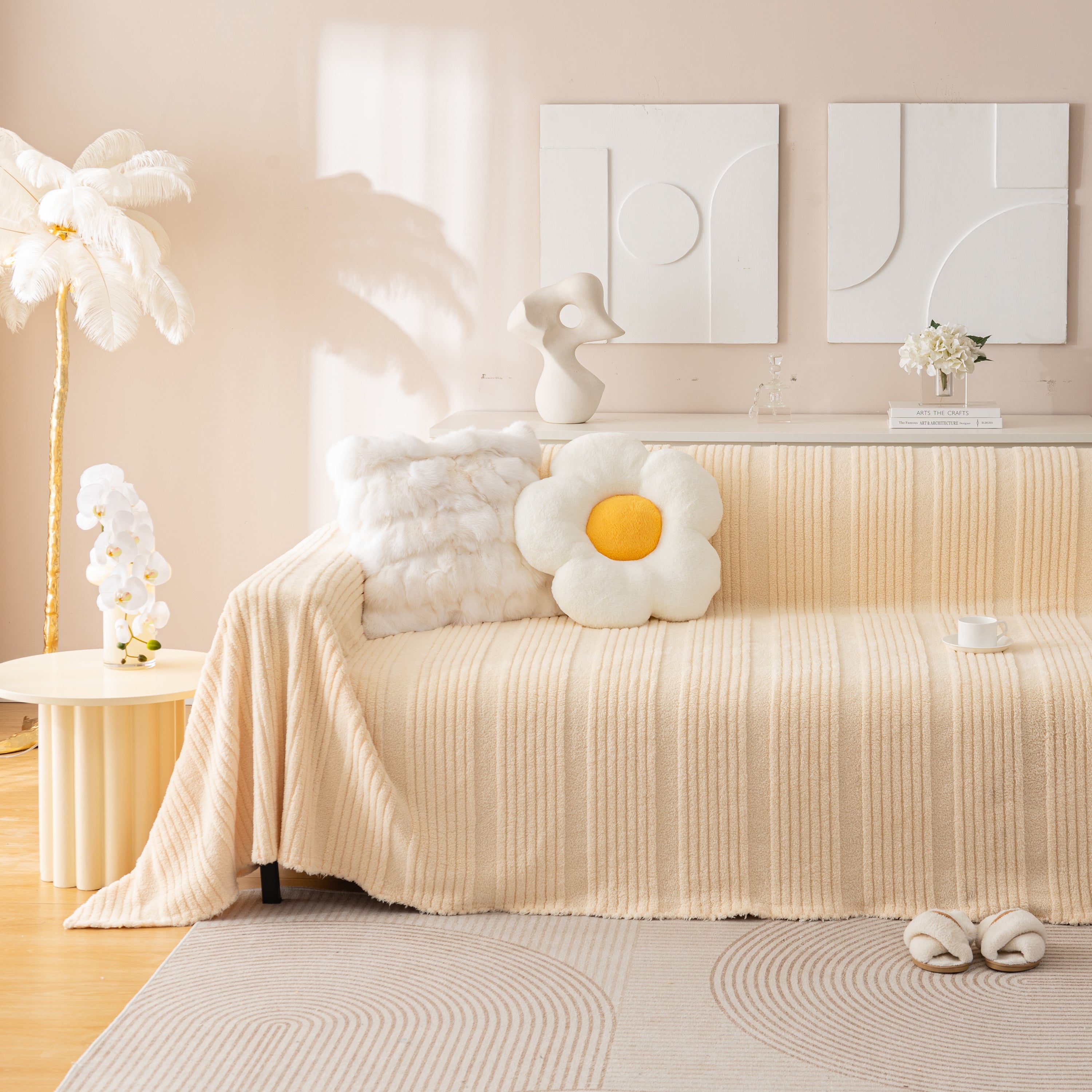 Luxury Oversized Soft Plush L Shape Couch Cover Sofa Throw Cover, Extra Large Blanket to Cover Couch