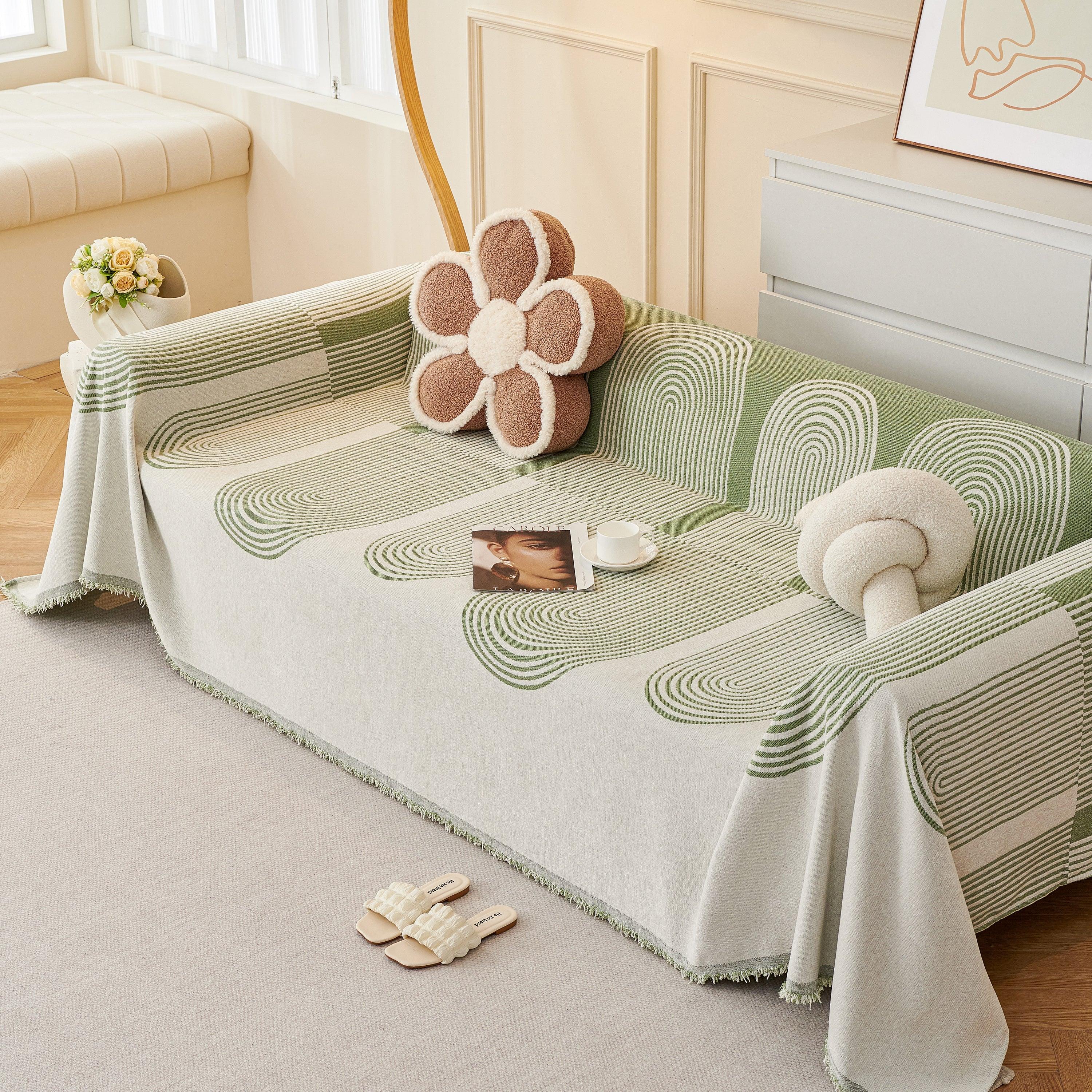 Chenille Boho Geometric Sofa Throw Cover Luxury Throws for Sofas Cat Proof Slipcovers Couch Covers - TaroTextile