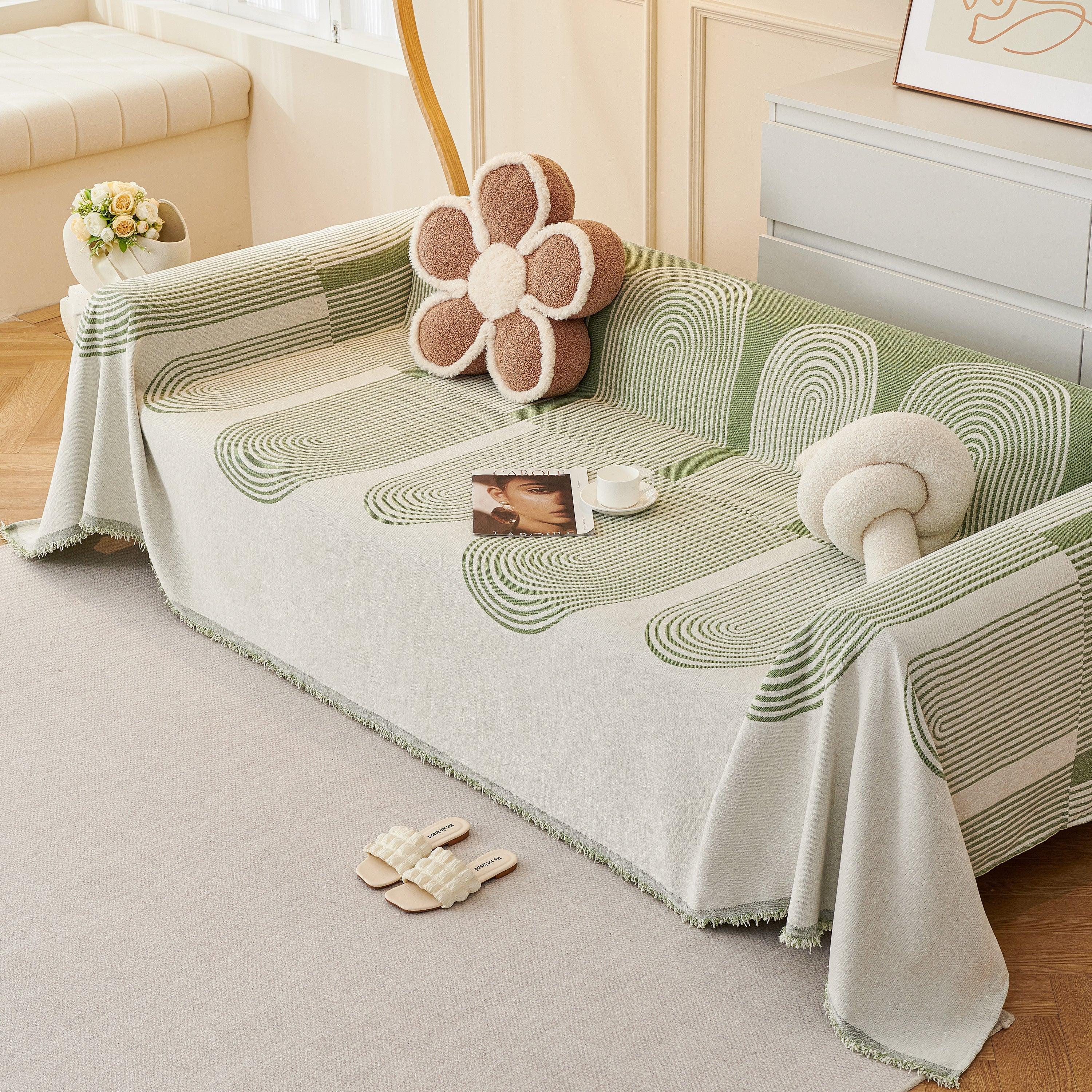 Chenille Boho Geometric Sofa Throw Cover Luxury Throws for Sofas Cat Proof Slipcovers Couch Covers - TaroTextile