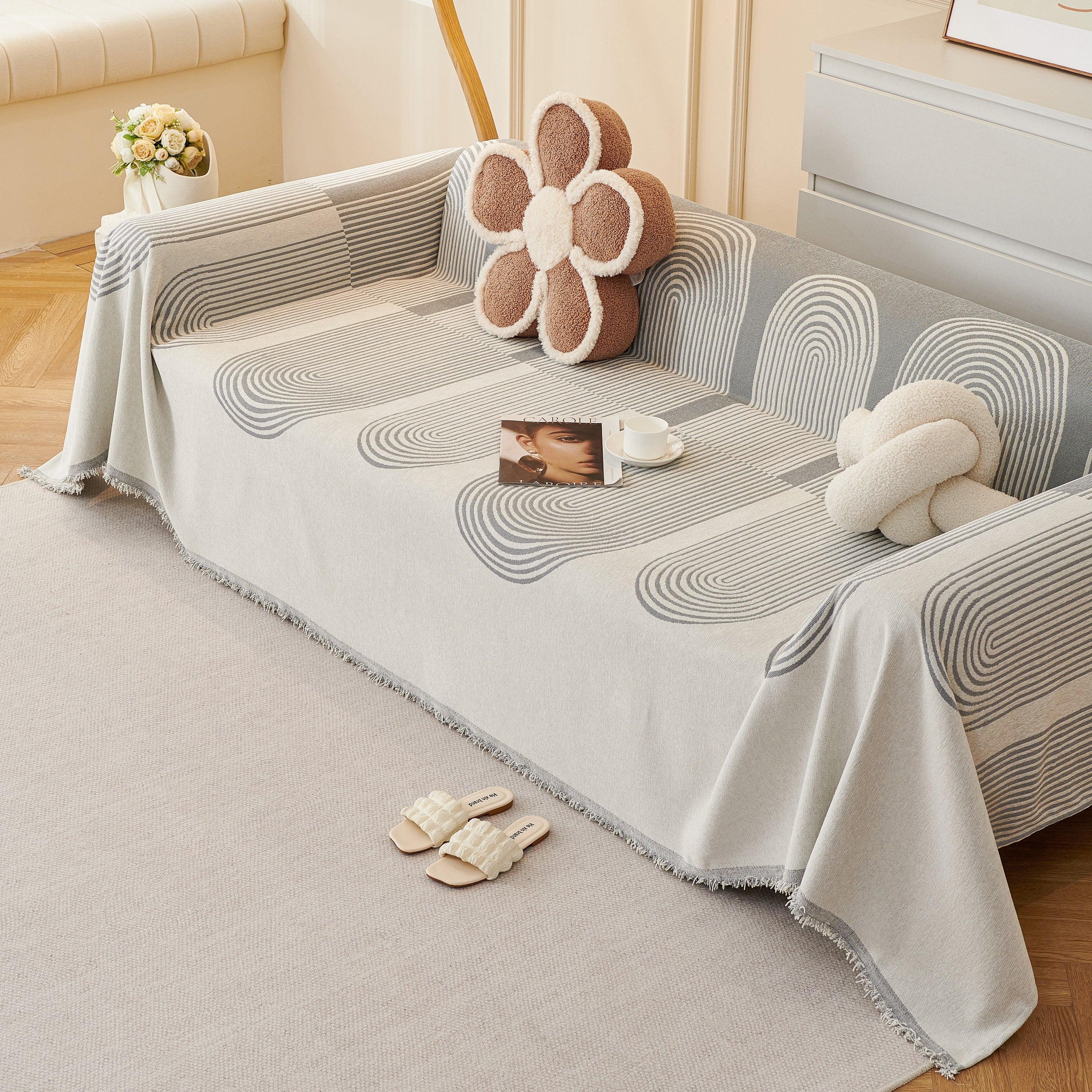 Chenille Boho Geometric Sofa Throw Cover Luxury Throws for Sofas Cat Proof Slipcovers Couch Covers - TaroTextile