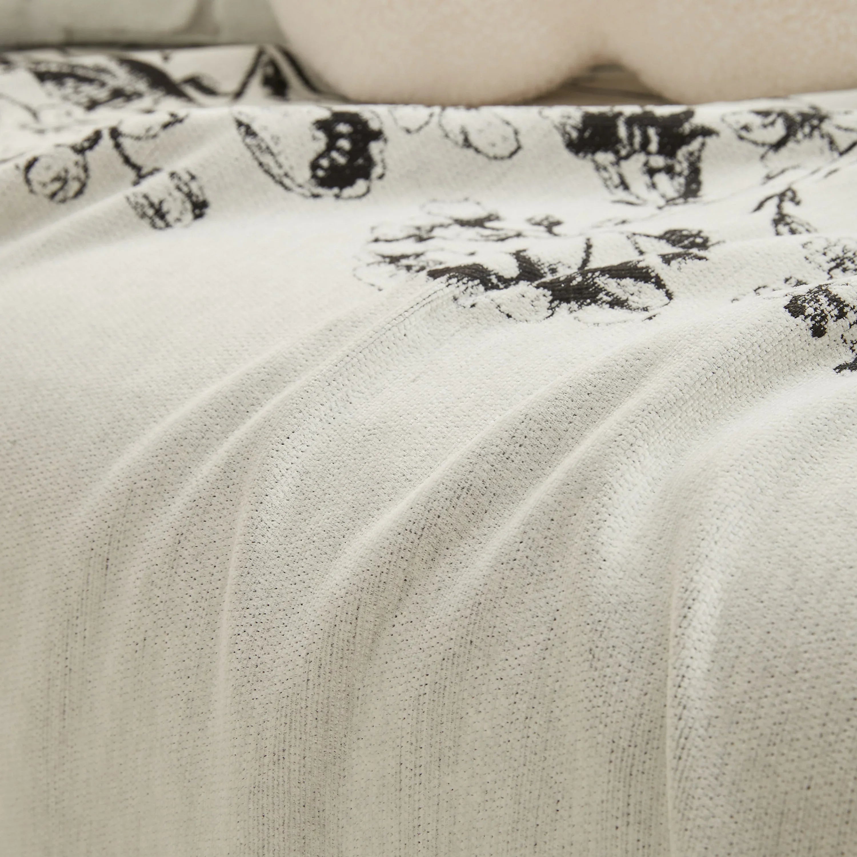 Chenille Butterfly Sofa Cover Blanket, L Shaped Couch Cover, Reversible Couch Protector - TaroTextile