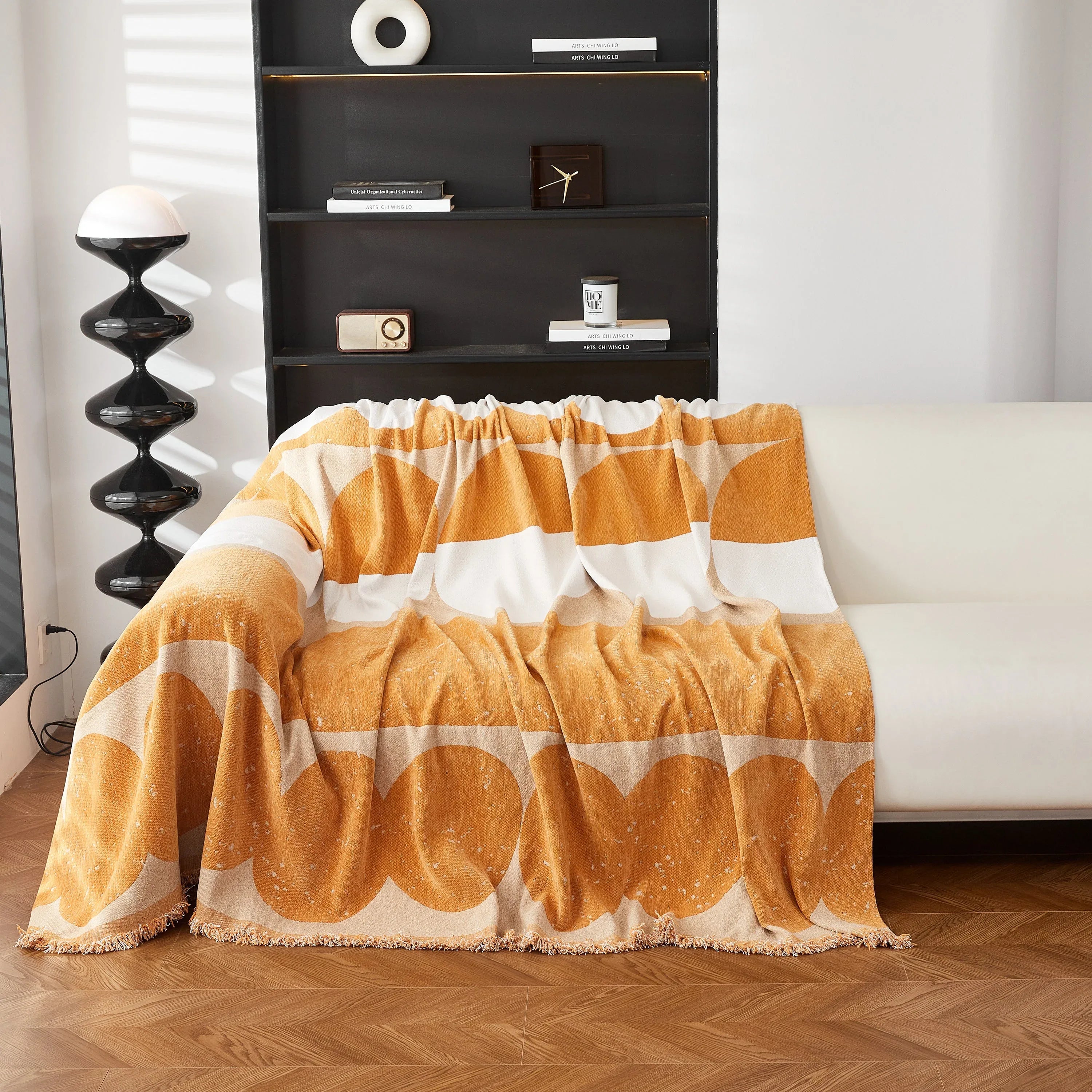 Chenille Circular Motif Sofa Protector Cover, Sofa Slipcovers L Shape, Sectional Sofa Couch Covers - TaroTextile