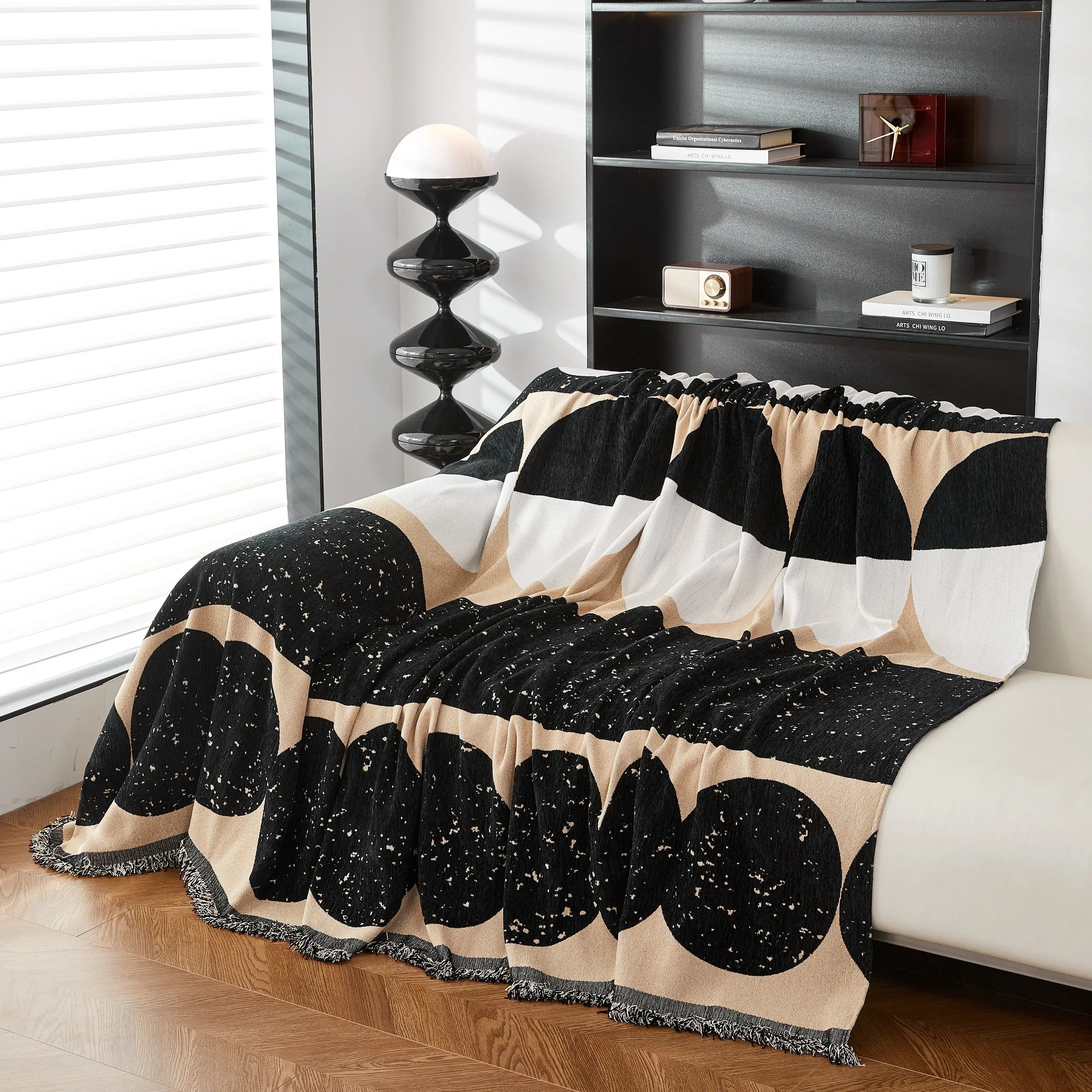 Chenille Circular Motif Sofa Protector Cover, Sofa Slipcovers L Shape, Sectional Sofa Couch Covers - TaroTextile