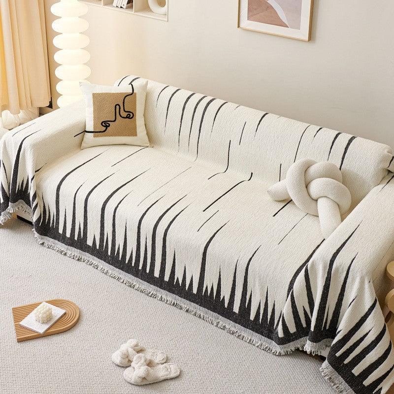 Chenille Couch Cover Sectional Sofa Cover Soft Cozy Throw Blanket - TaroTextile