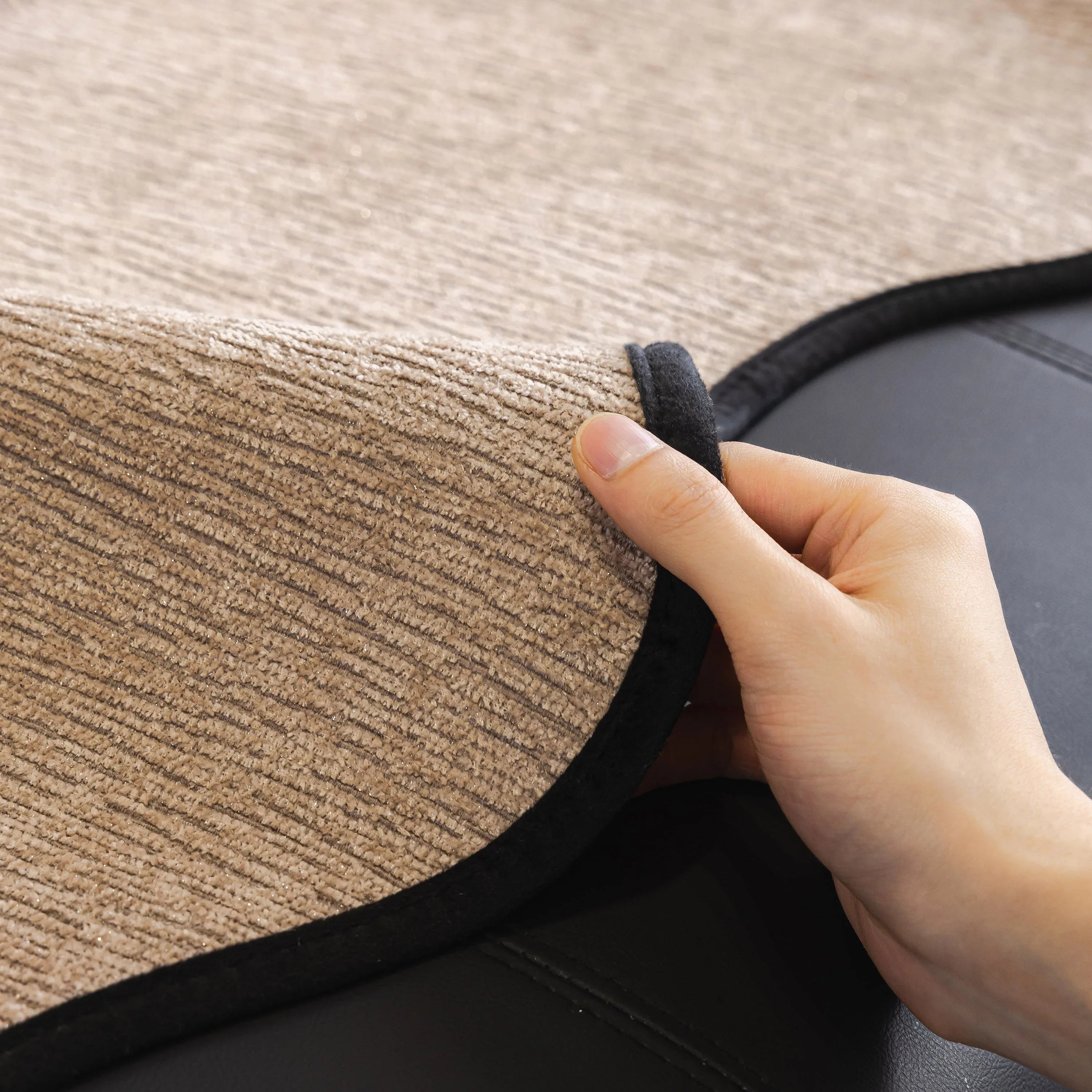 Chenille Couch Cover with Scalloped Edge, Non-Slip Modular Slipcover Sectional - TaroTextile