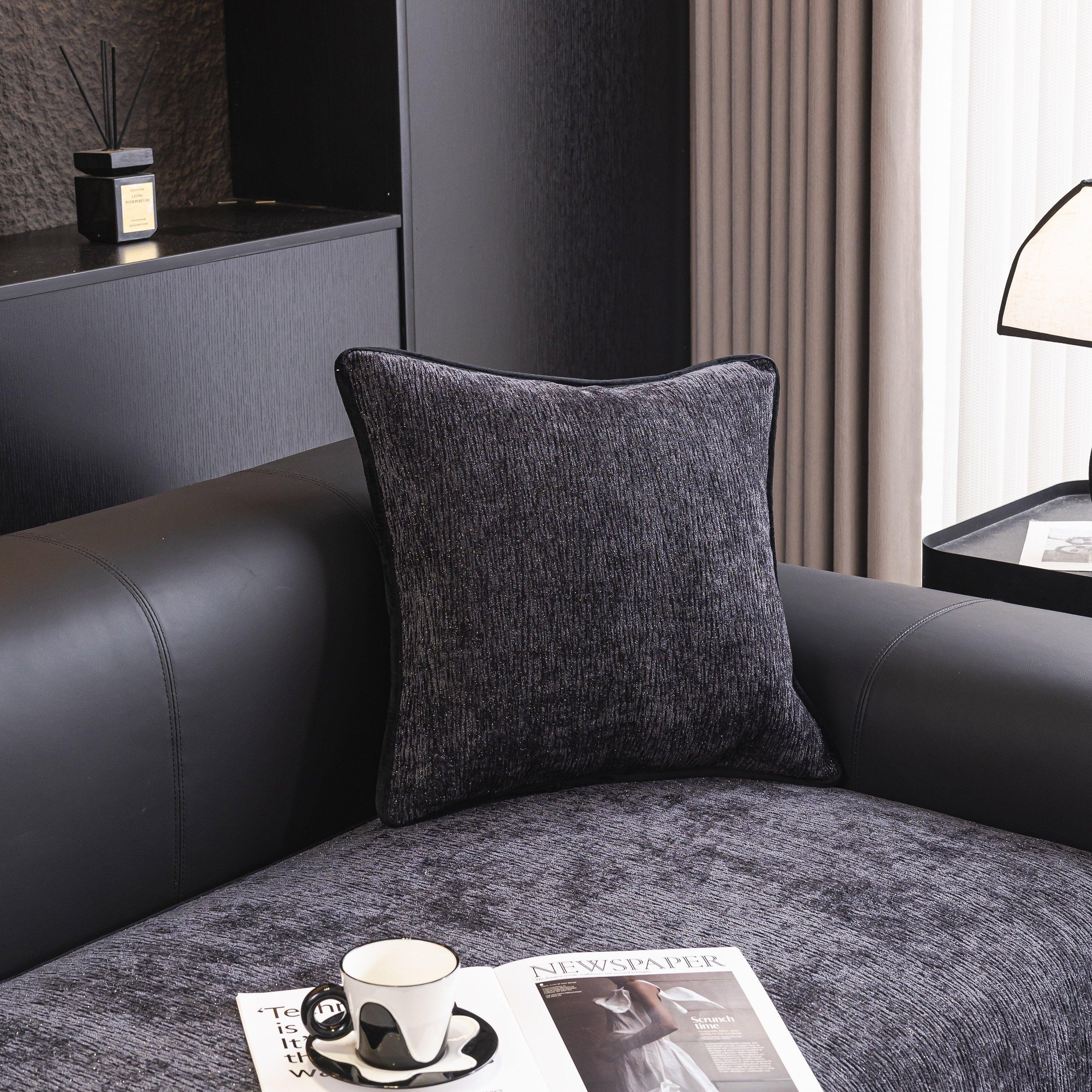 Chenille Couch Cover with Scalloped Edge, Non-Slip Modular Slipcover Sectional - TaroTextile