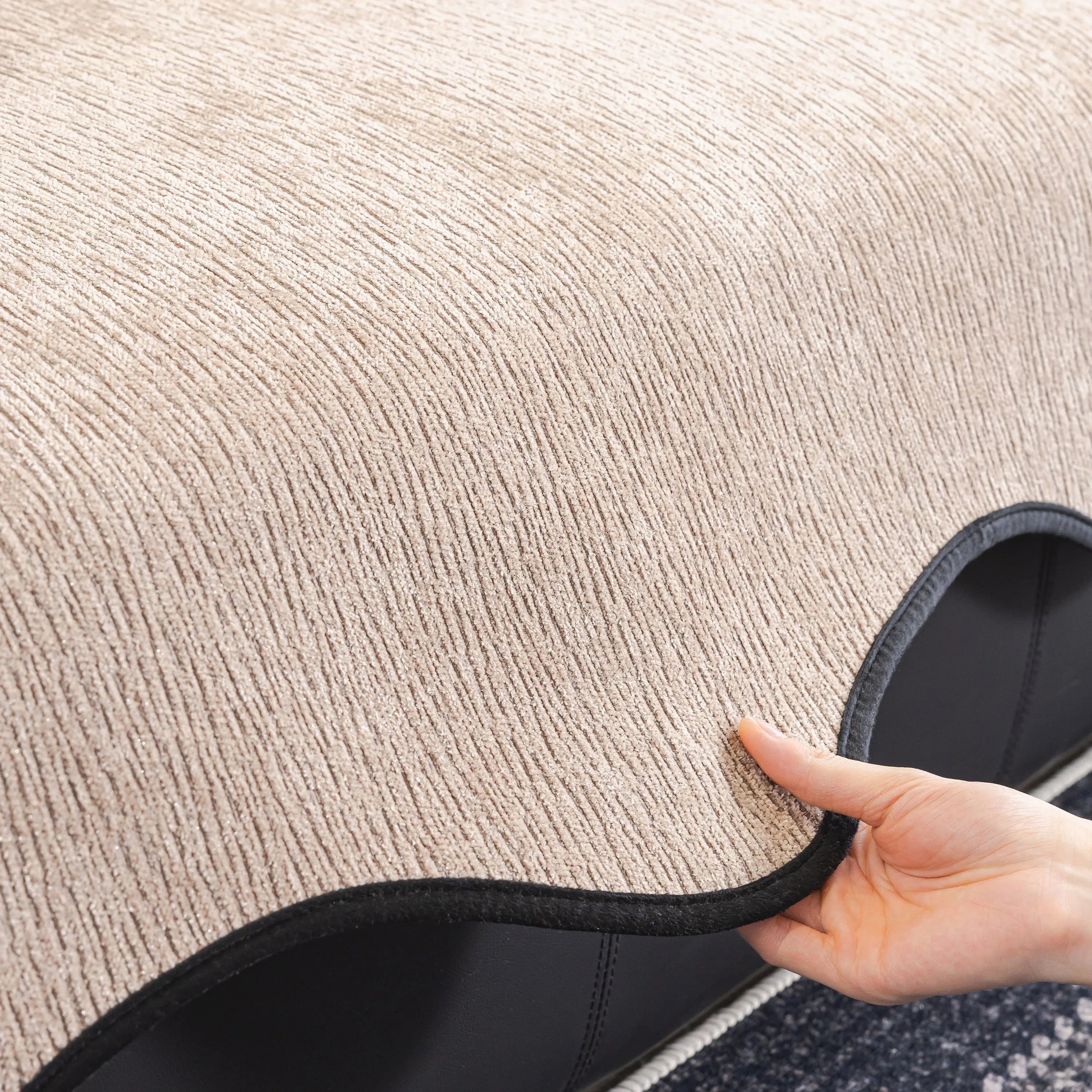 Chenille Couch Cover with Scalloped Edge, Non-Slip Modular Slipcover Sectional - TaroTextile