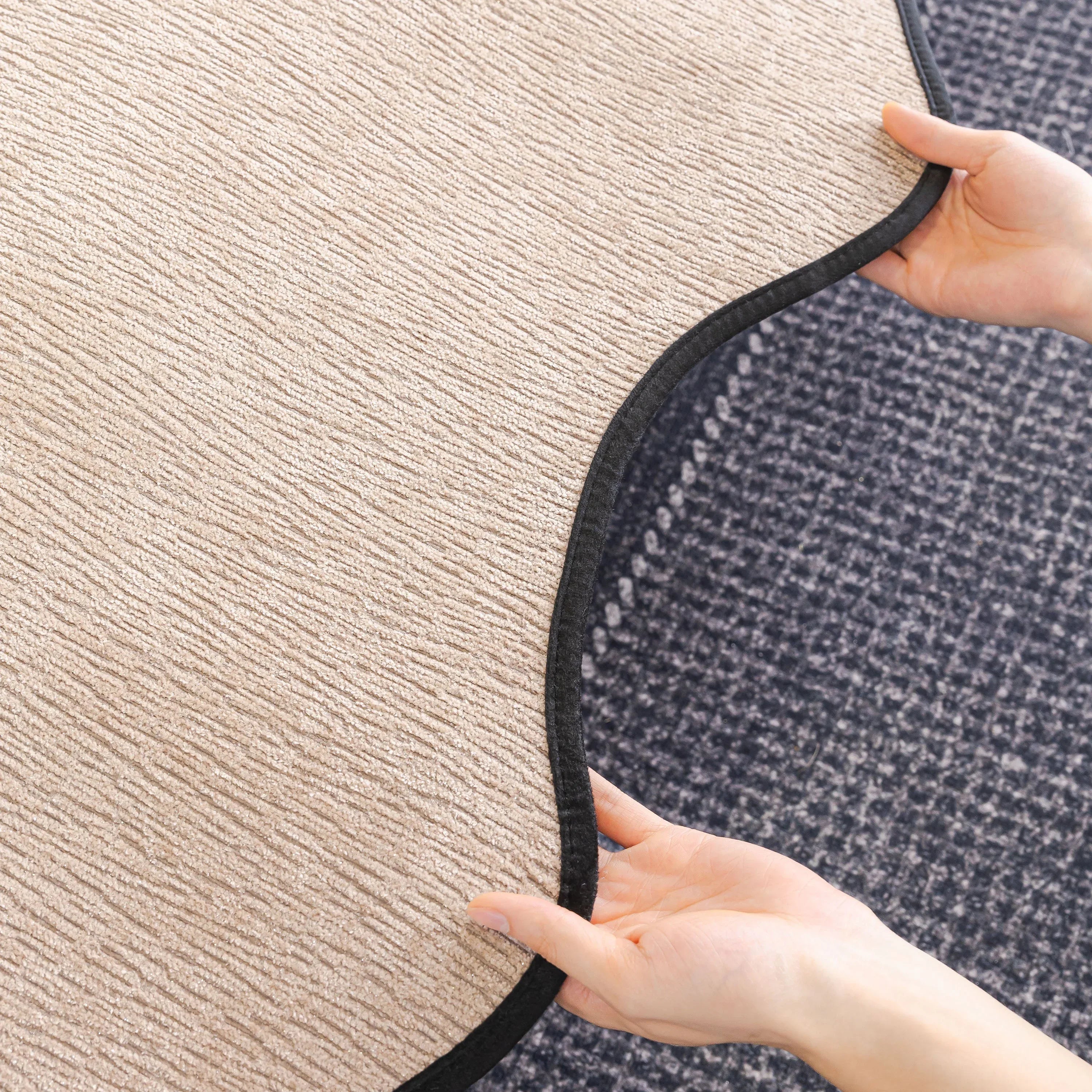 Chenille Couch Cover with Scalloped Edge, Non-Slip Modular Slipcover Sectional - TaroTextile