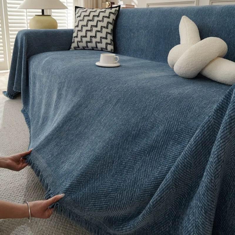 Chenille Couch Sofa Covers Anti-scratch Chair Cushion Cover Blanket Furniture Protector - TaroTextile