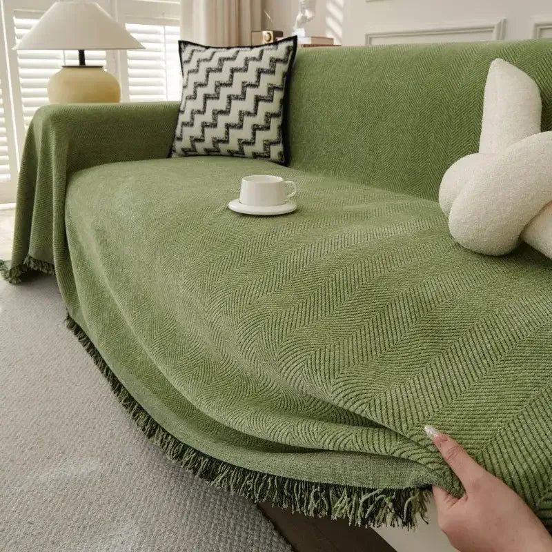 Chenille Couch Sofa Covers Anti-scratch Chair Cushion Cover Blanket Furniture Protector - TaroTextile