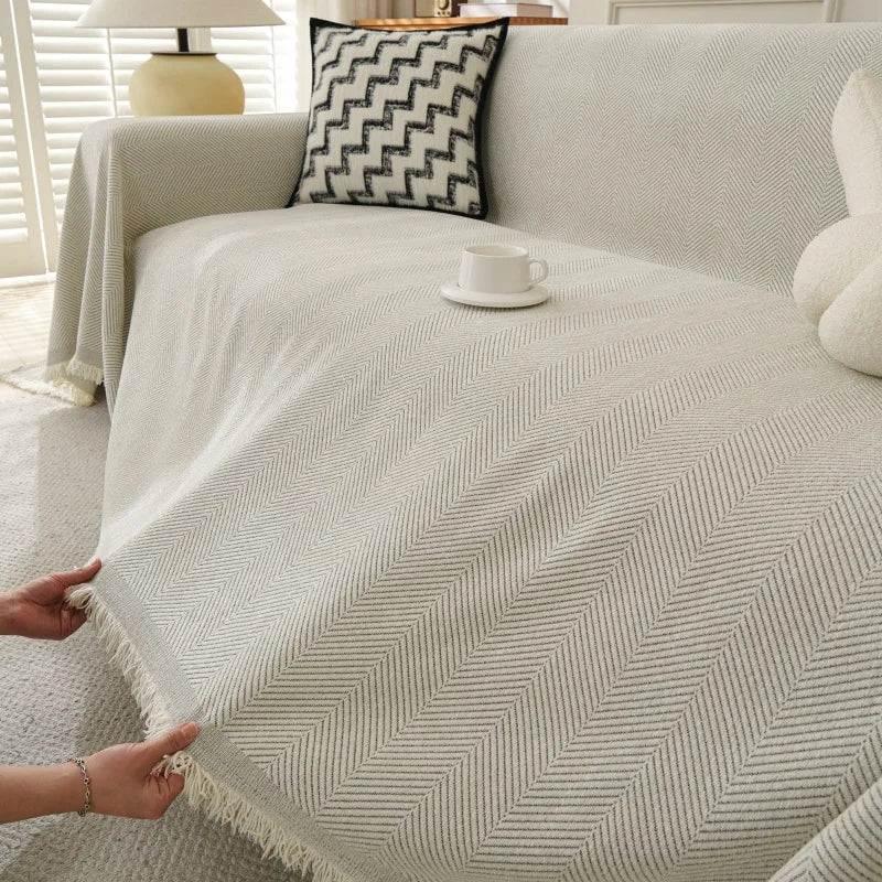Chenille Couch Sofa Covers Anti-scratch Chair Cushion Cover Blanket Furniture Protector - TaroTextile