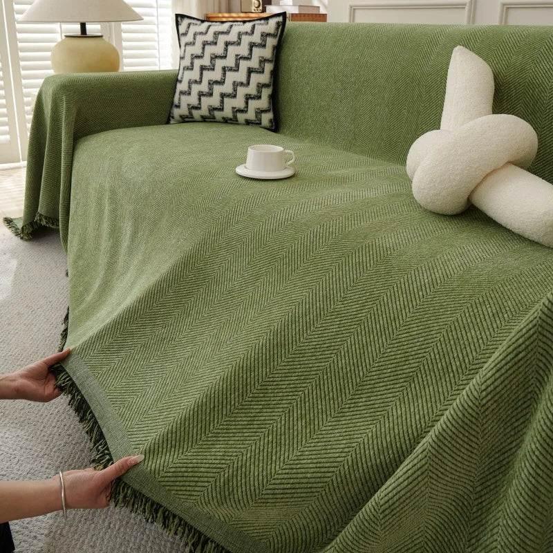 Chenille Couch Sofa Covers Anti-scratch Chair Cushion Cover Blanket Furniture Protector - TaroTextile