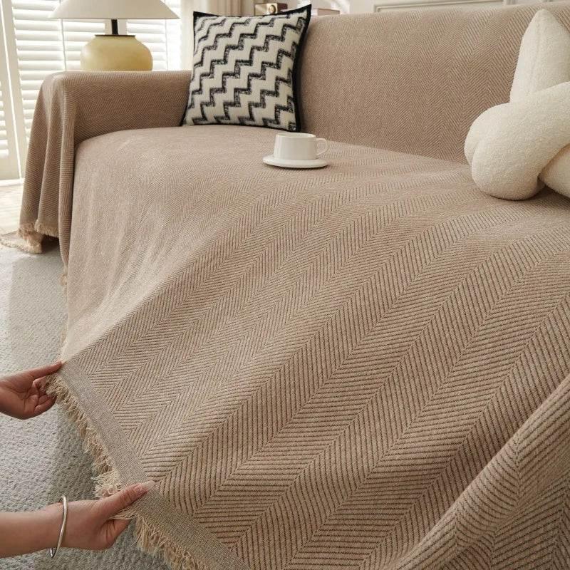 Chenille Couch Sofa Covers Anti-scratch Chair Cushion Cover Blanket Furniture Protector - TaroTextile