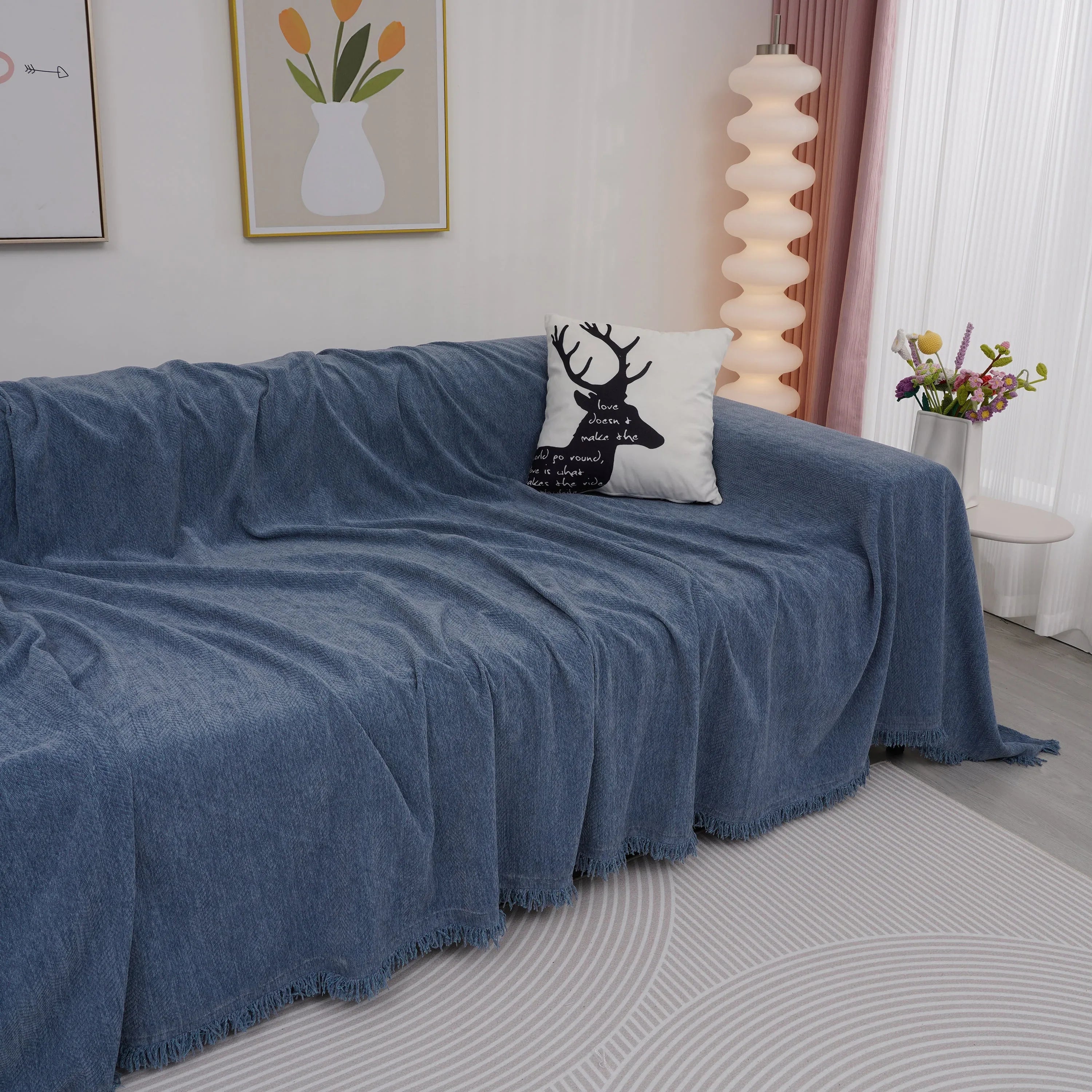 Chenille Herringbone Couch Cover Blanket, Sectional with Washable Covers, Furniture Covers for Sofas - TaroTextile