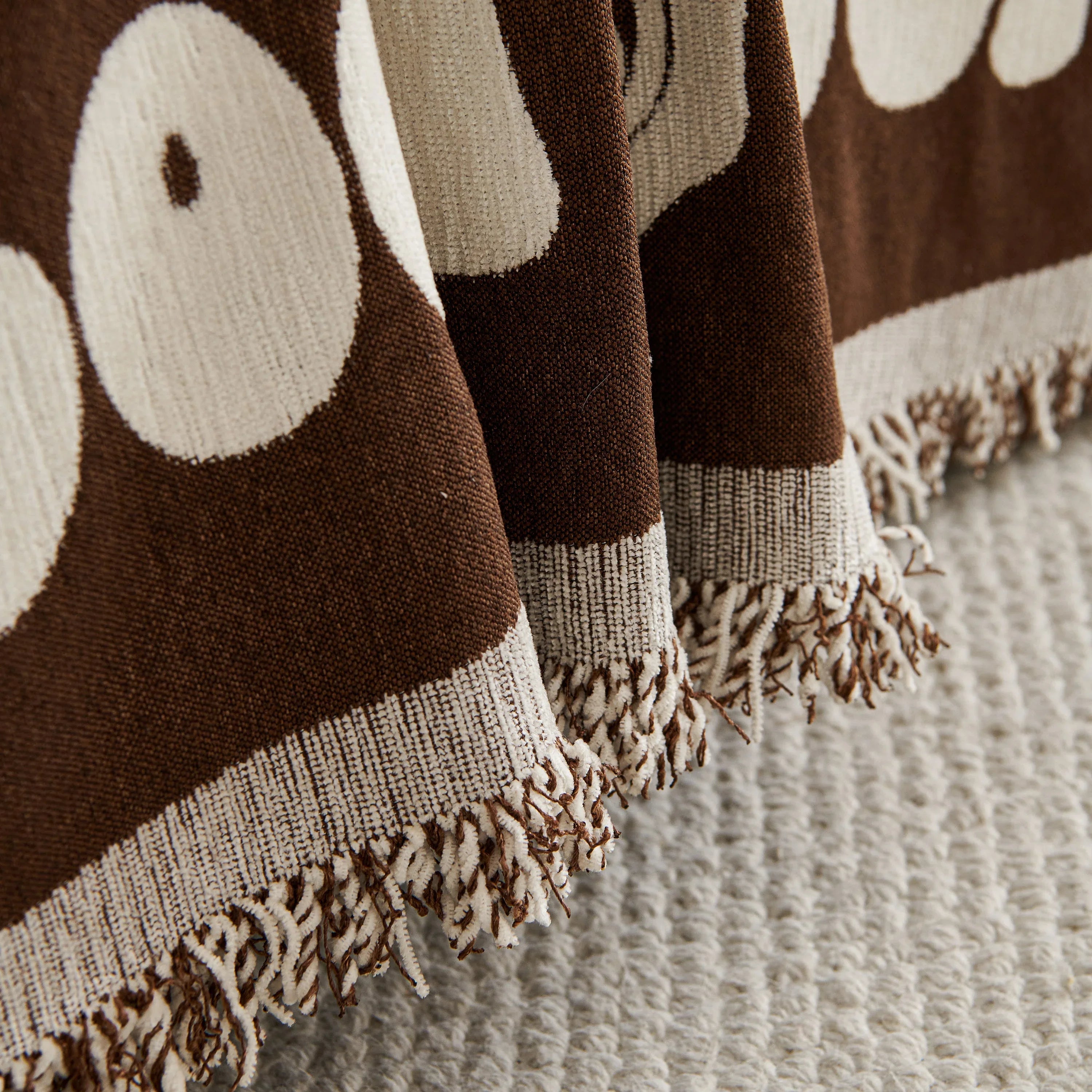 Chenille Houndstooth Sofa Throw Cover, Scratch Proof Cozy Throw Blankets for Couch - TaroTextile