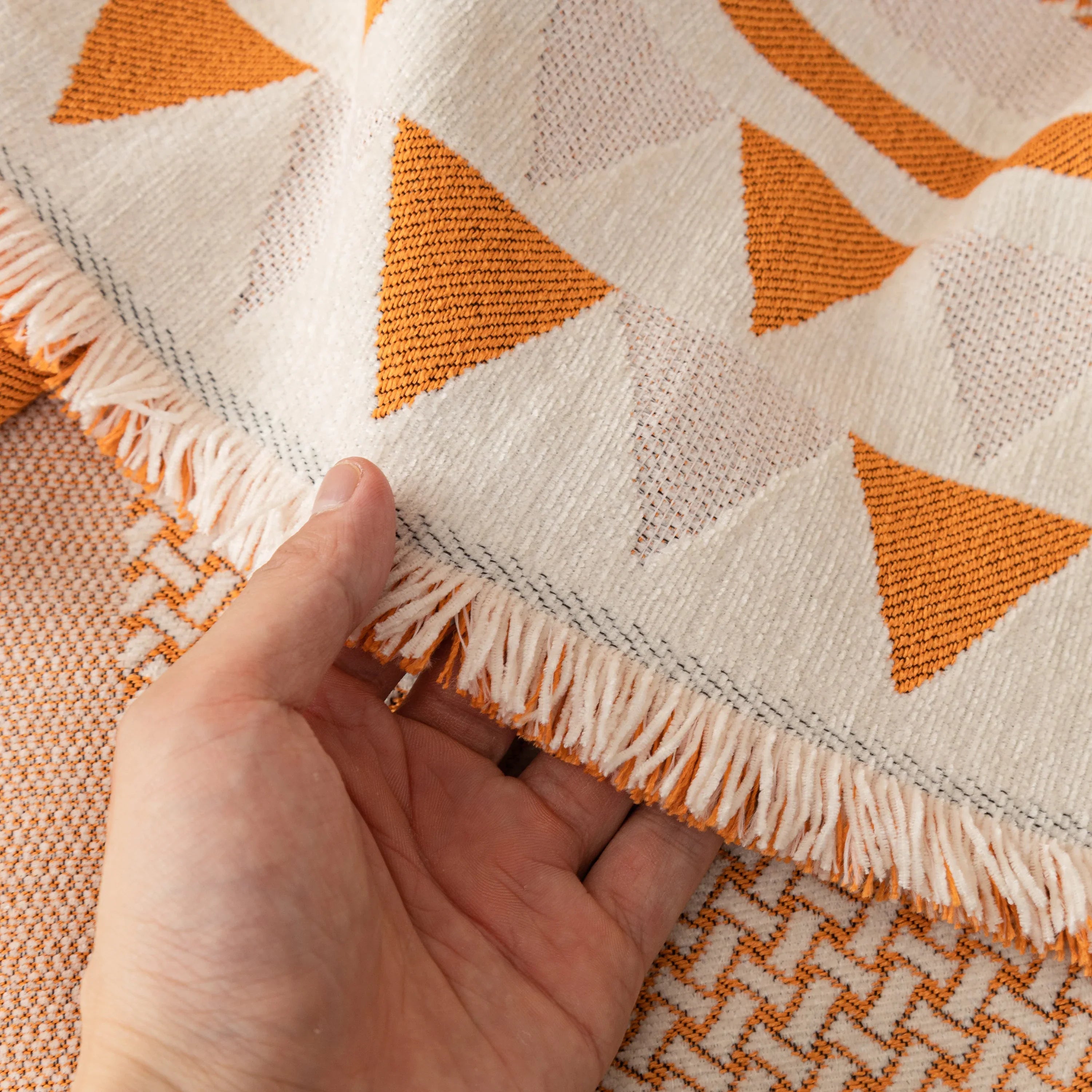 Chenille Jacquard Sofa Throw Blanket Cover Soft Polyester Weave Couch Throw Cover for Pets Dog Kids - TaroTextile