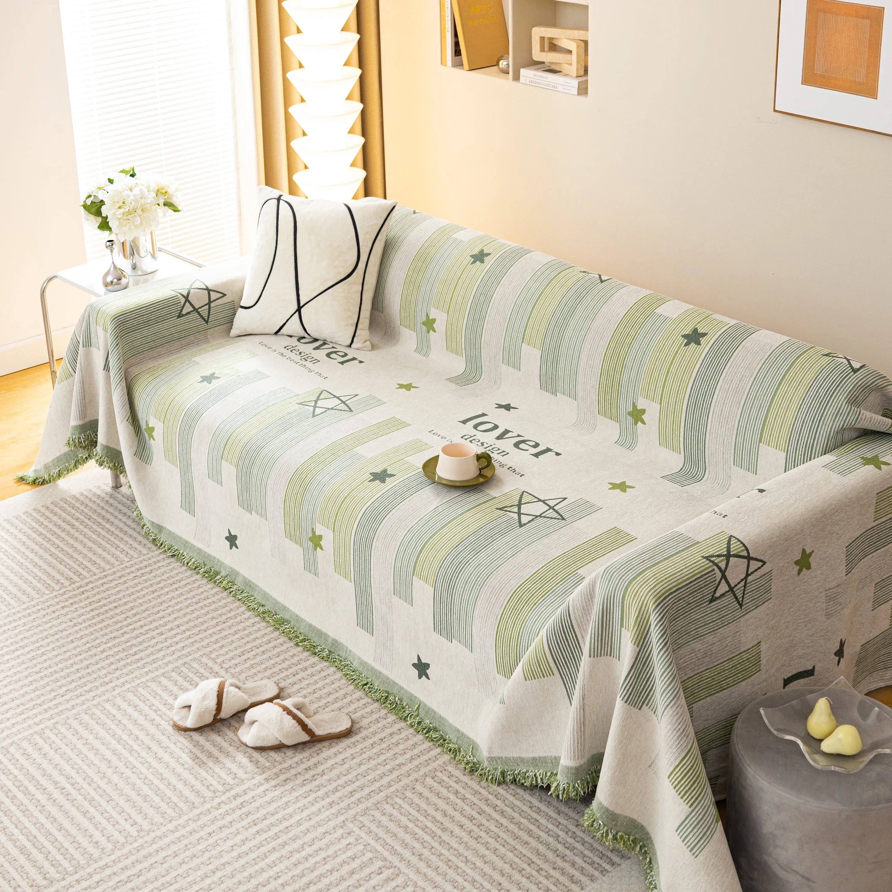 Chenille Lover Sofa Cover Blanket, Couch Protector Blanket for Couches, Large Throw Blanket for Couch - TaroTextile