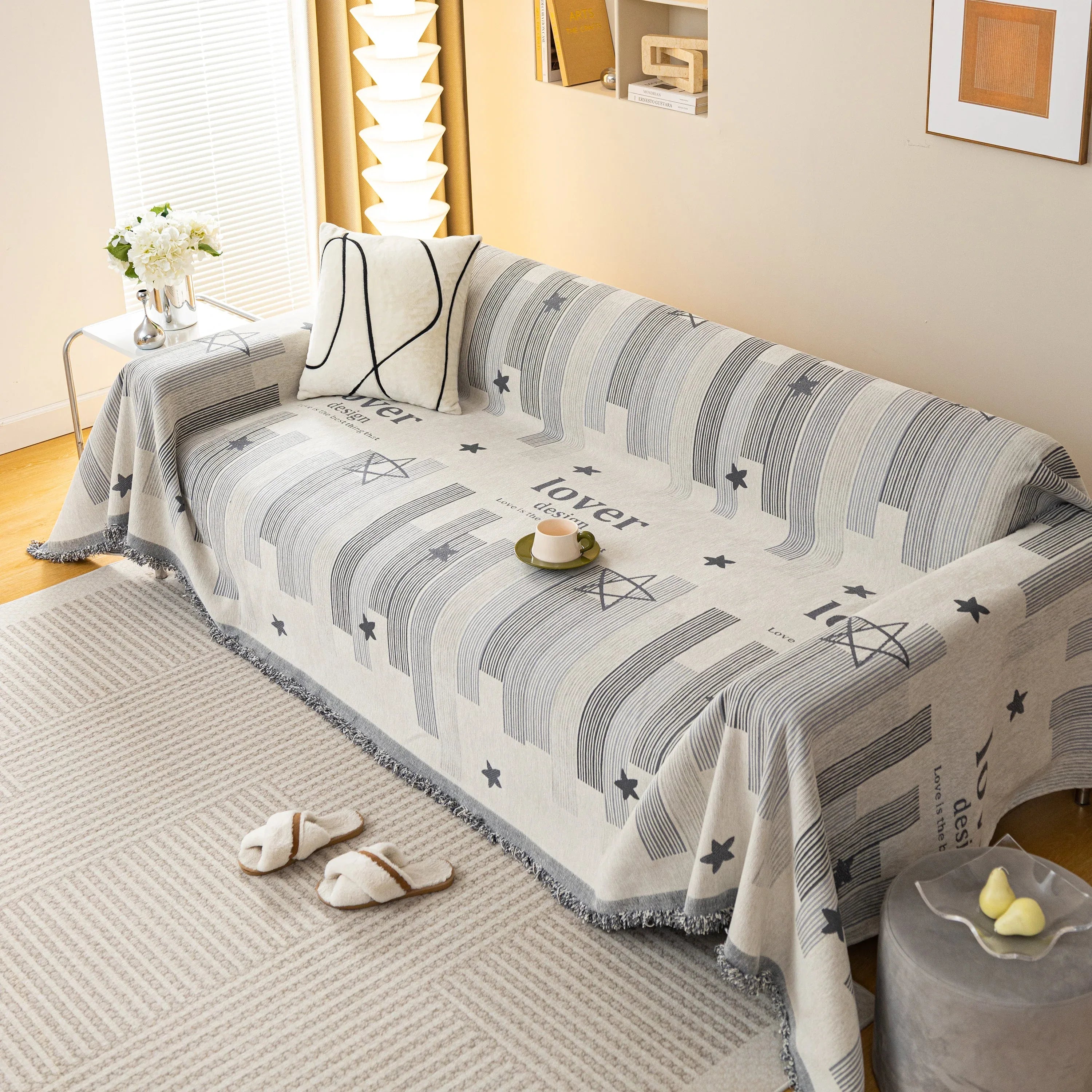 Chenille Lover Sofa Cover Blanket, Couch Protector Blanket for Couches, Large Throw Blanket for Couch - TaroTextile